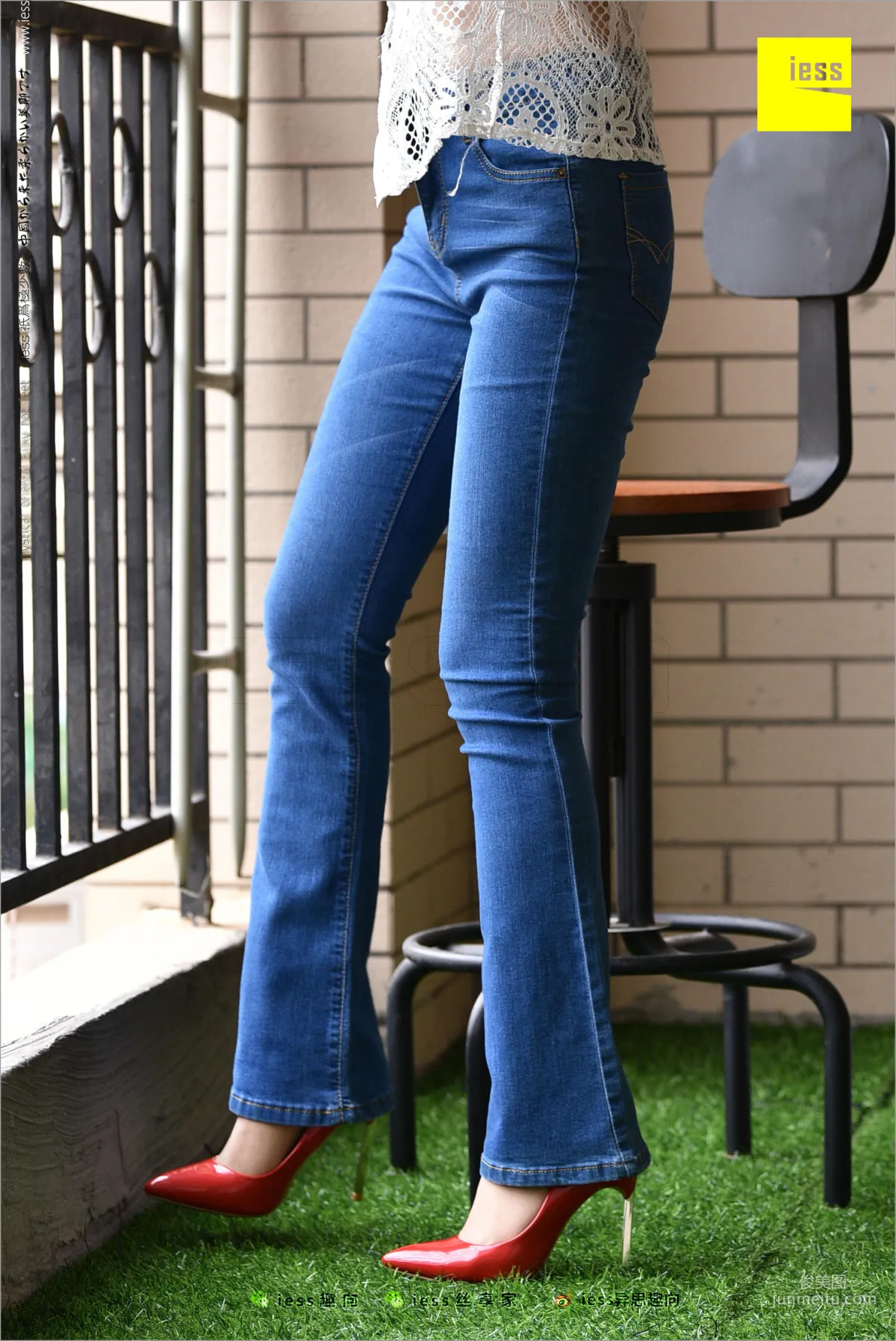 Guang Yan, Jeans, New Model and Red High Heels [IESS] Silk Stockings Bento 224 Photo Set photo 24