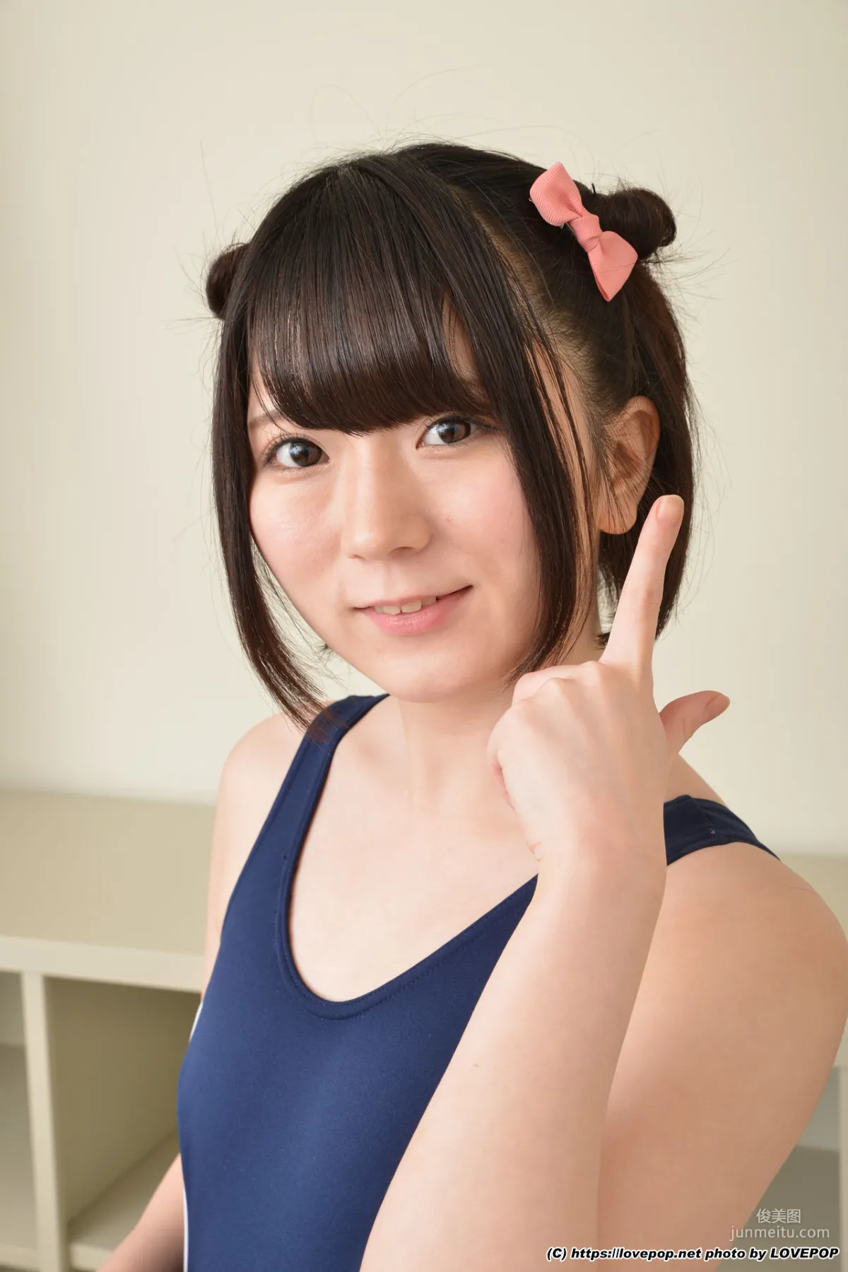 [LovePop] Shinozaki Mio, Mio Shinozaki, Black Stockings + School Swimsuit Set09 Photo Set photo 1