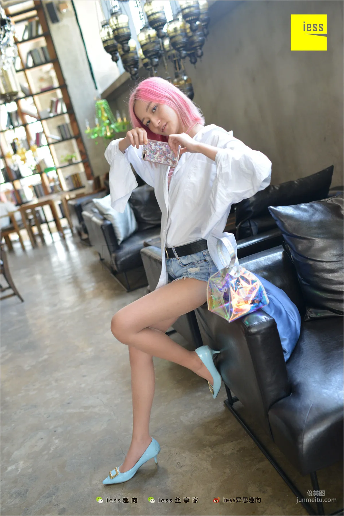 Xiao Xiao "Black Stockings Goddess's Red Blue Yellow" [IESS] Silk Stockings Bento 228 Photo Set photo 44