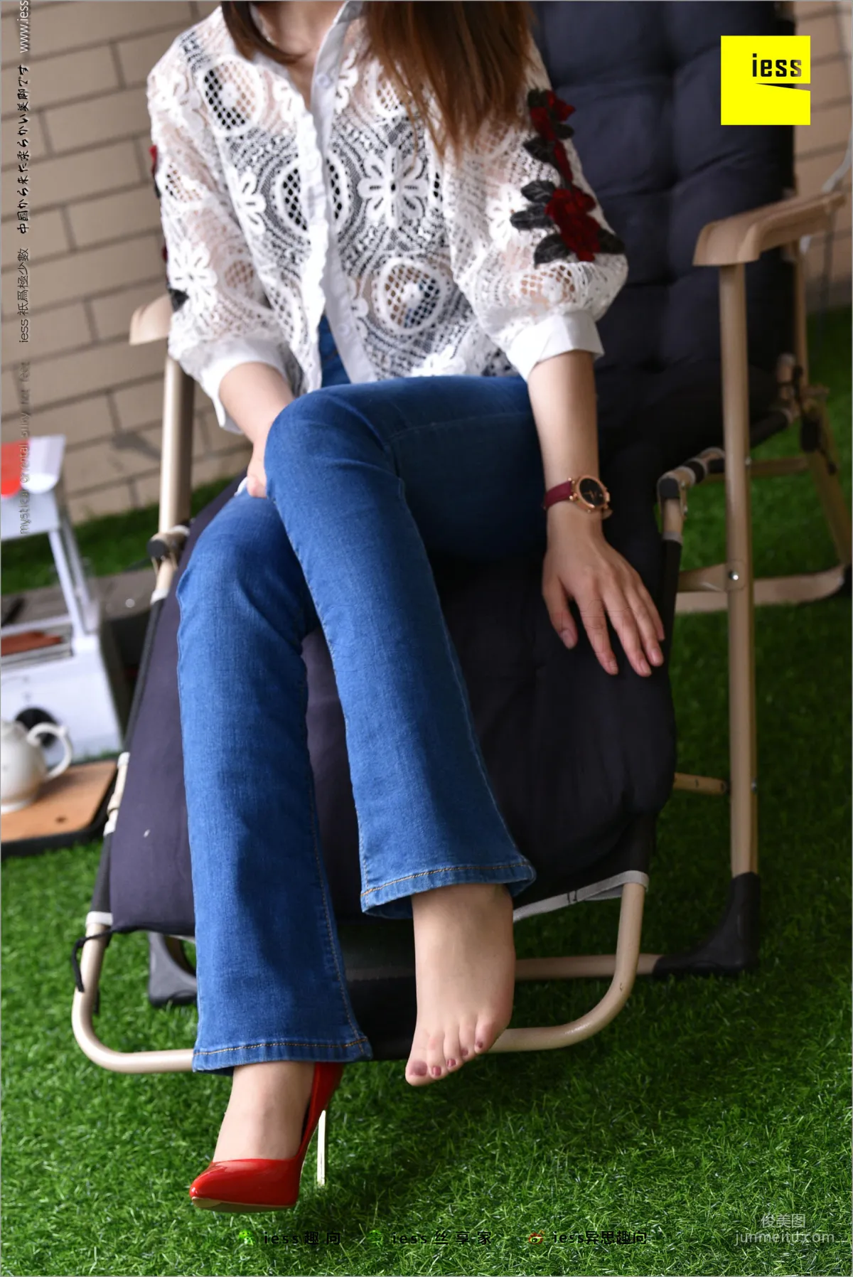 Guang Yan, Jeans, New Model and Red High Heels [IESS] Silk Stockings Bento 224 Photo Set photo 64