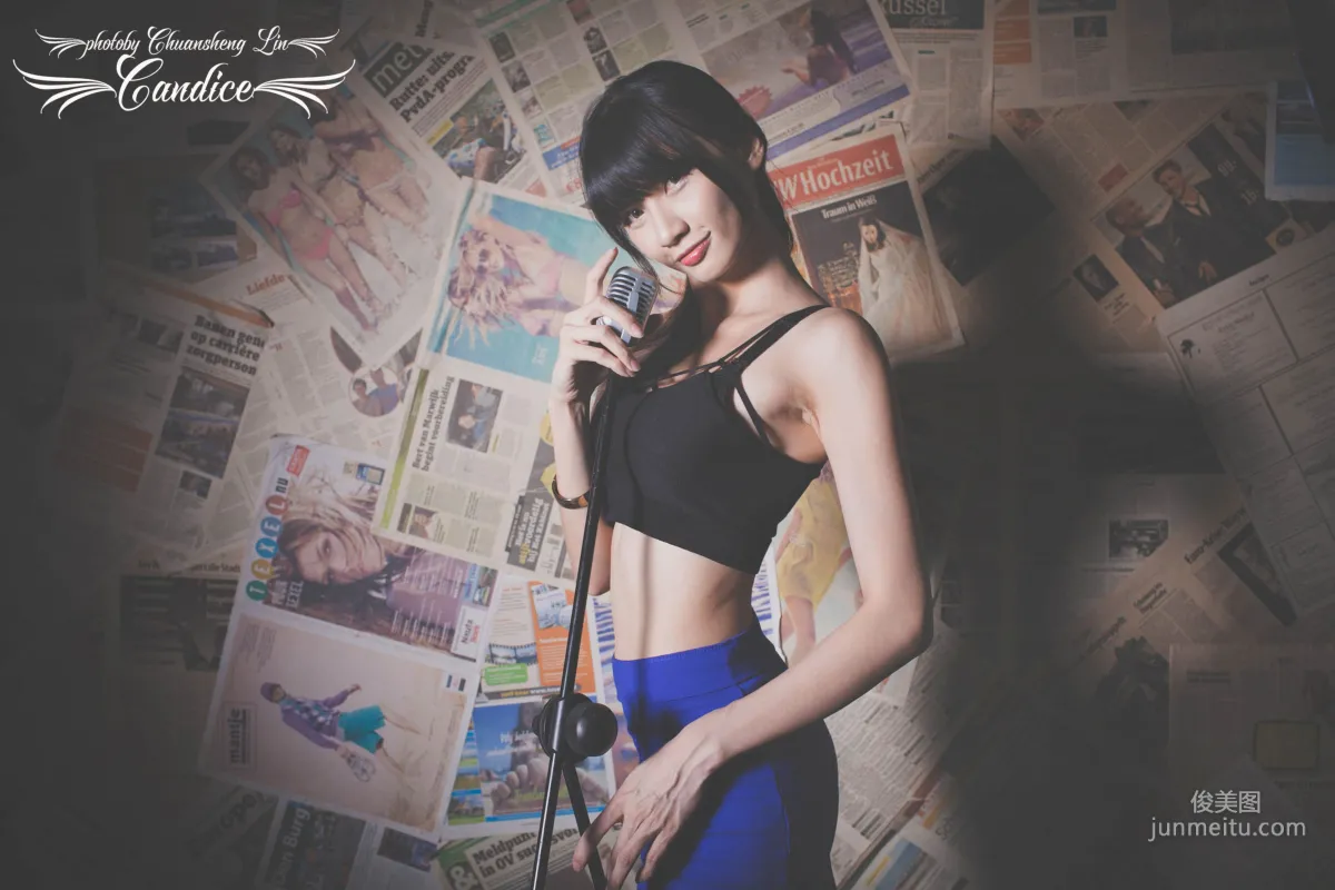 [台灣正妹] 蔡譯心 - 棚拍黑絲制服美腿 寫真集 90