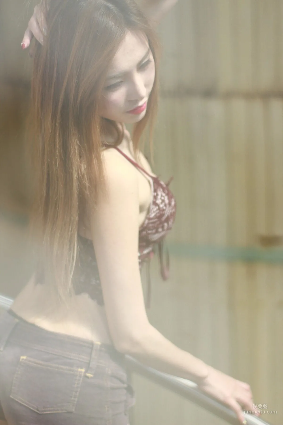 [Taiwan Beauties] Abbie Huang, Qiaotou Sugar Factory, Black Stockings + Lace + Hot Pants Photo Set photo 75
