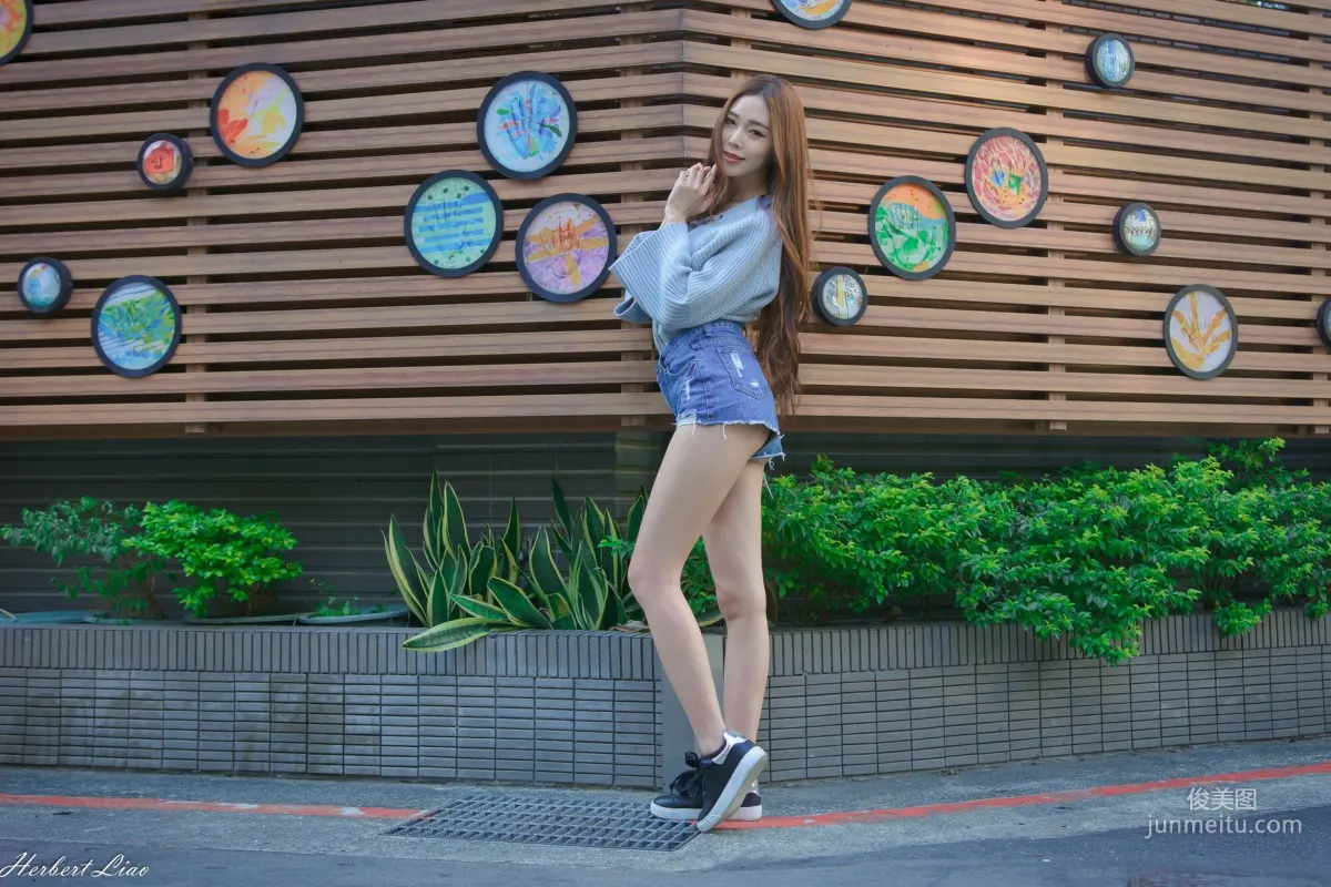 [Taiwan Beauties] Huang Shangyan Rubis, Guting Station Area, Denim Hot Pants Street Snap Photo Set photo 7