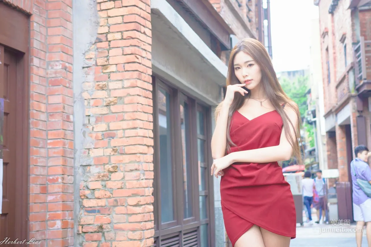 [Taiwan Beauties] Huang Shangyan Bopiliao - Halter Bodycon Red Dress Photo Set photo 31