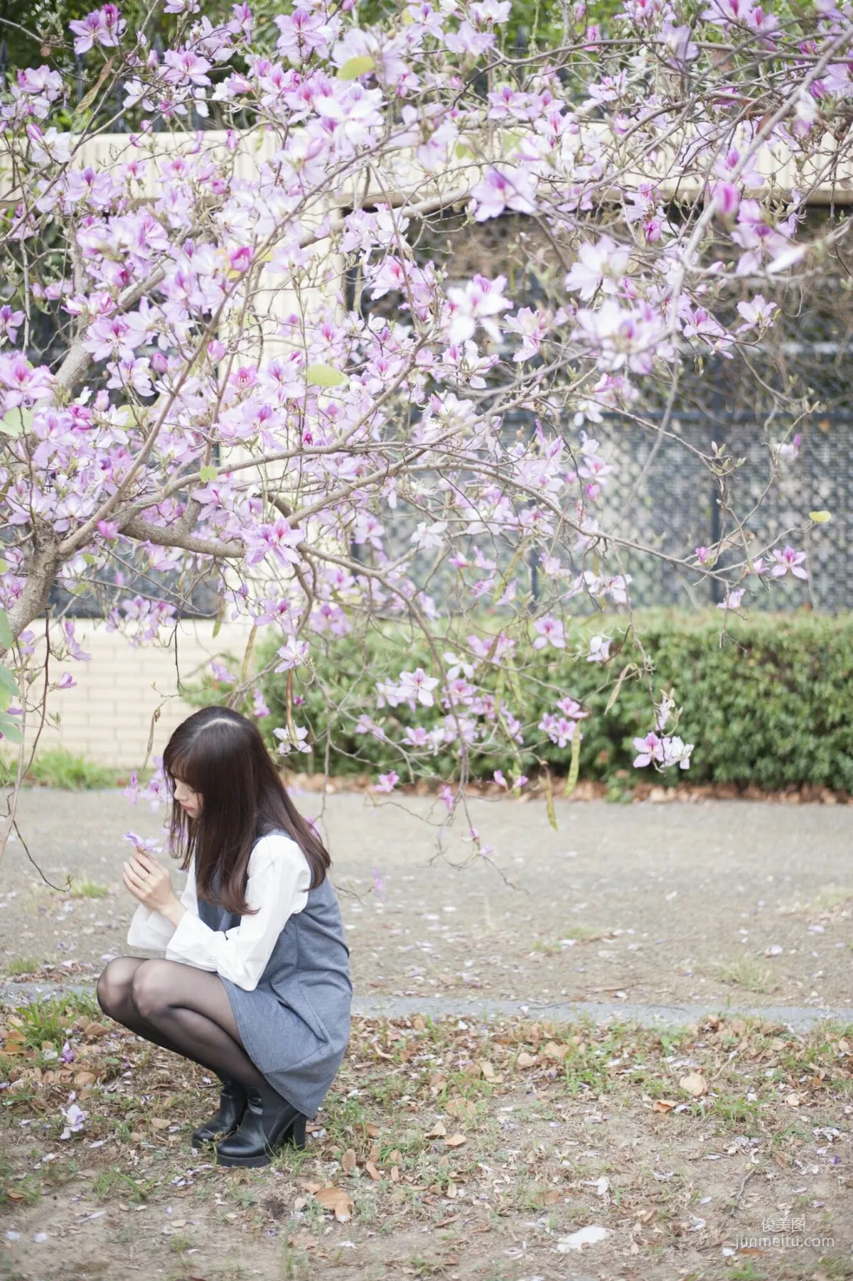 [Taiwan Beauties] Lijia Peng (Lady Yiyi), Black Stockings Under the Cherry Blossoms Photo Set photo 31