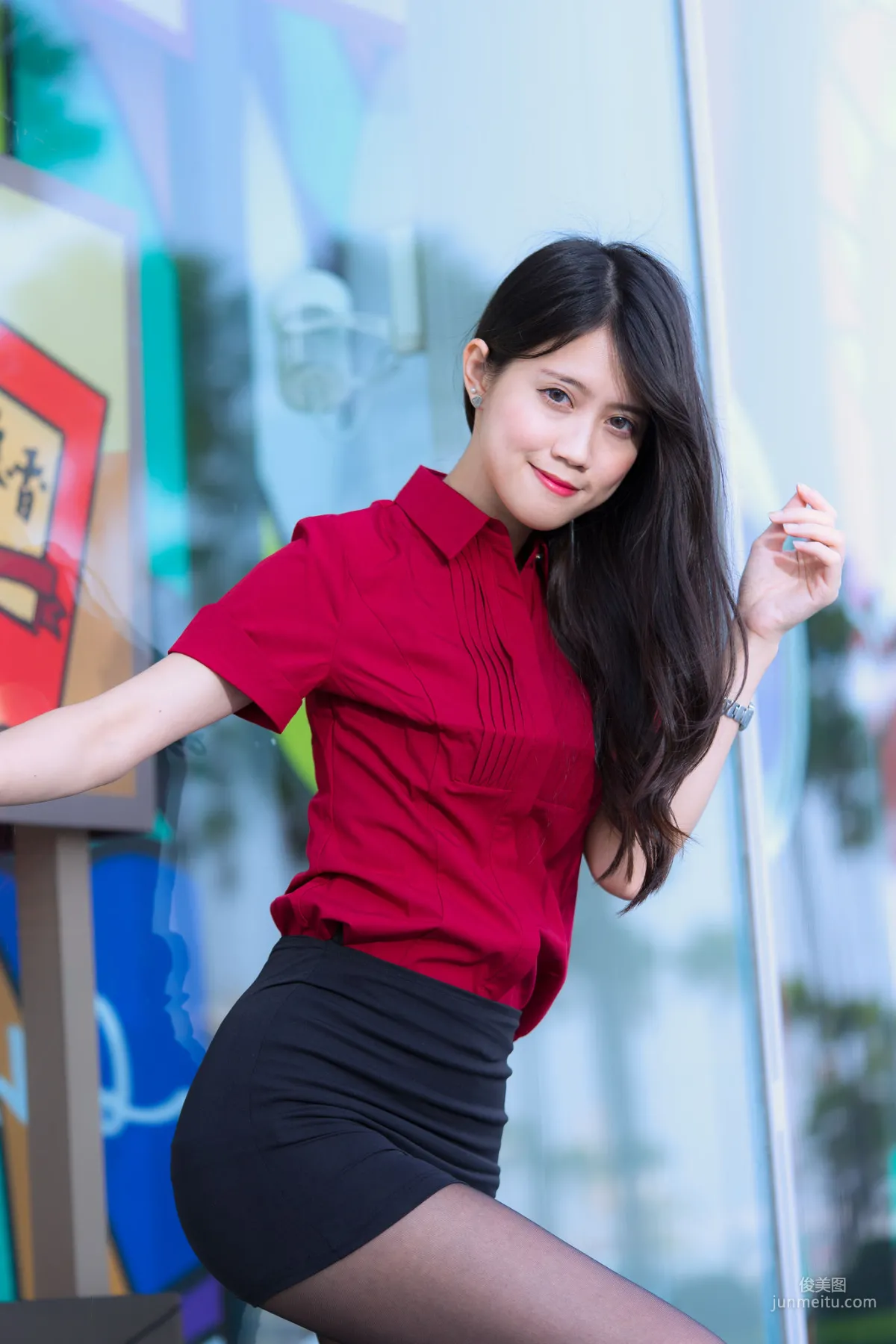 [Taiwan Beauties] Baoer Candy Dream Mall Black Stockings Street Snap Photo Set photo 39