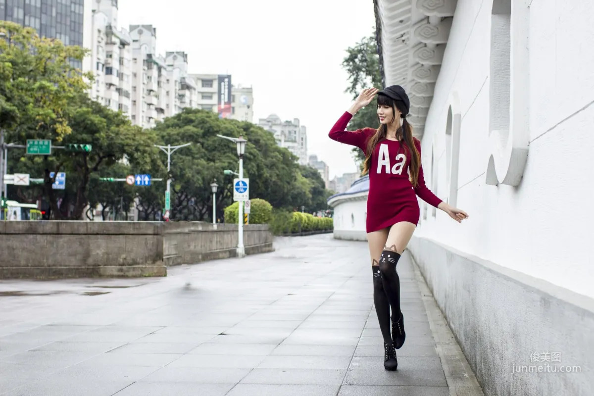 [Taiwan Beauties] Cai Yixin, Chiang Kai-shek Memorial Hall + Fujin Street Fashion Outdoor Shoot Photo Set photo 16