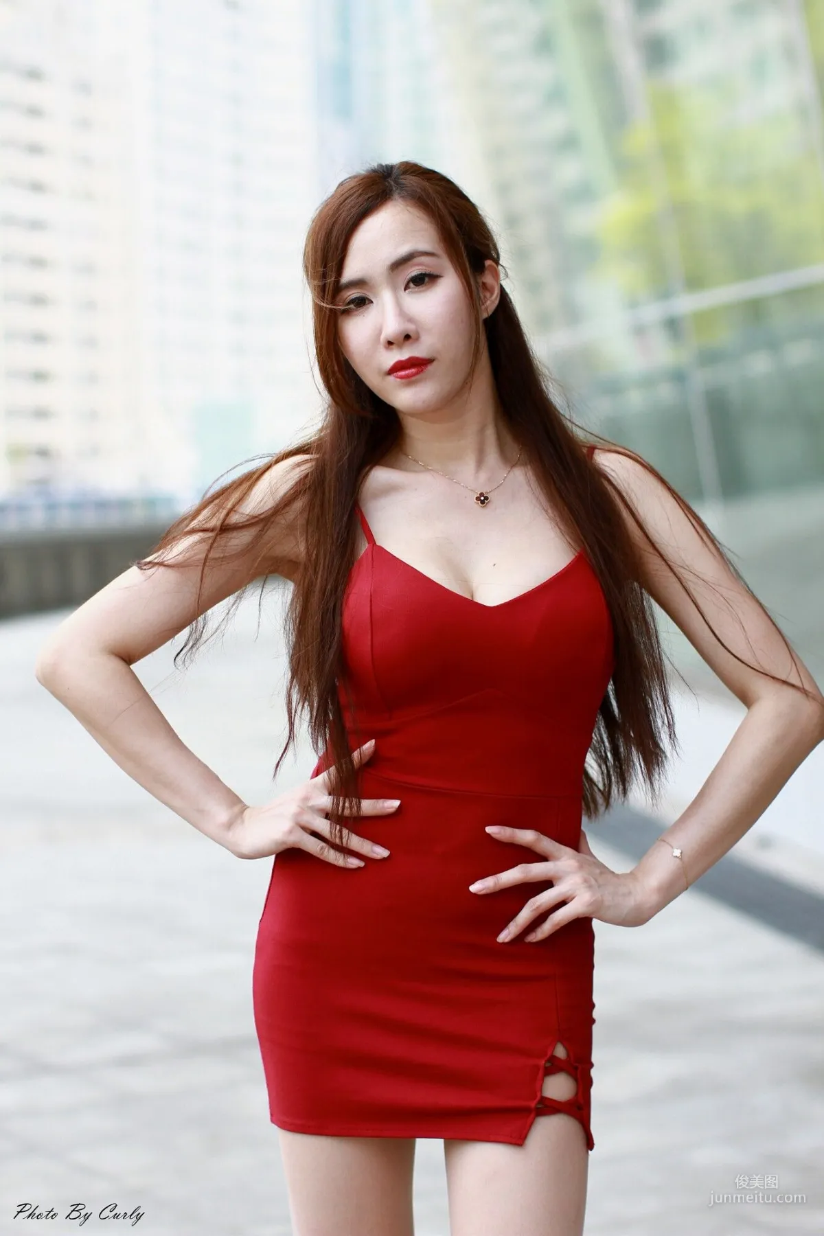 [Taiwan Beauties] Dora Zeng Yanxi, Kaohsiung Arena: Red Halter Bodycon Dress Photo Set photo 82
