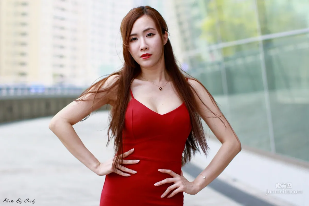 [Taiwan Beauties] Dora Zeng Yanxi, Kaohsiung Arena: Red Halter Bodycon Dress Photo Set photo 83