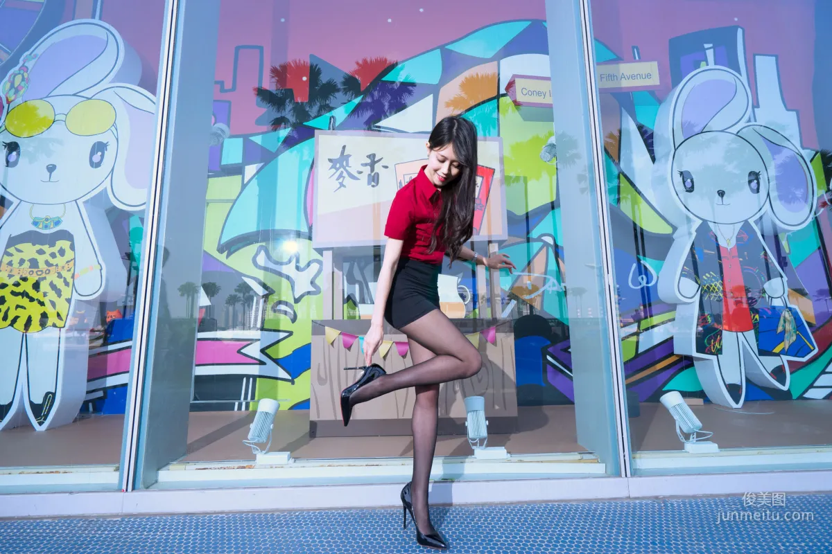 [Taiwan Beauties] Baoer Candy Dream Mall Black Stockings Street Snap Photo Set photo 20