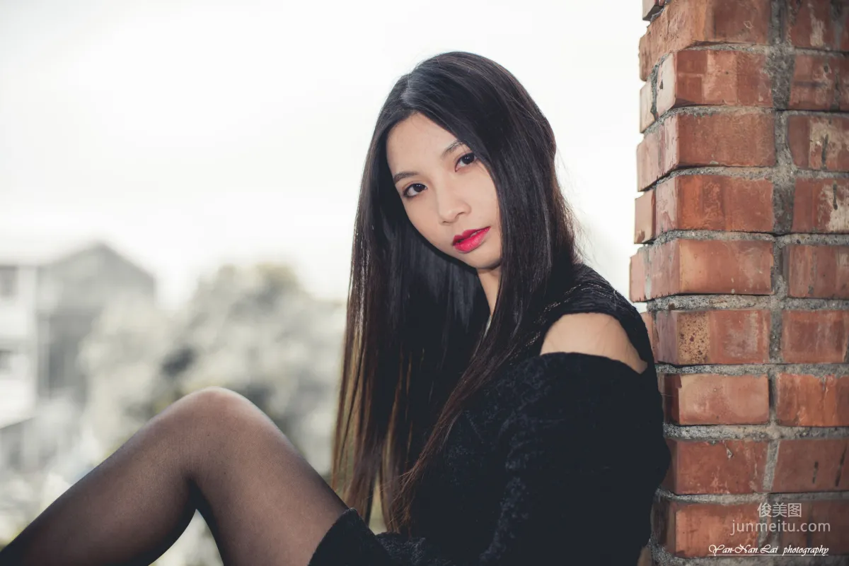 [Taiwan Beauties] Jenny, Black Stockings Outdoor Shoot Photo Set photo 28
