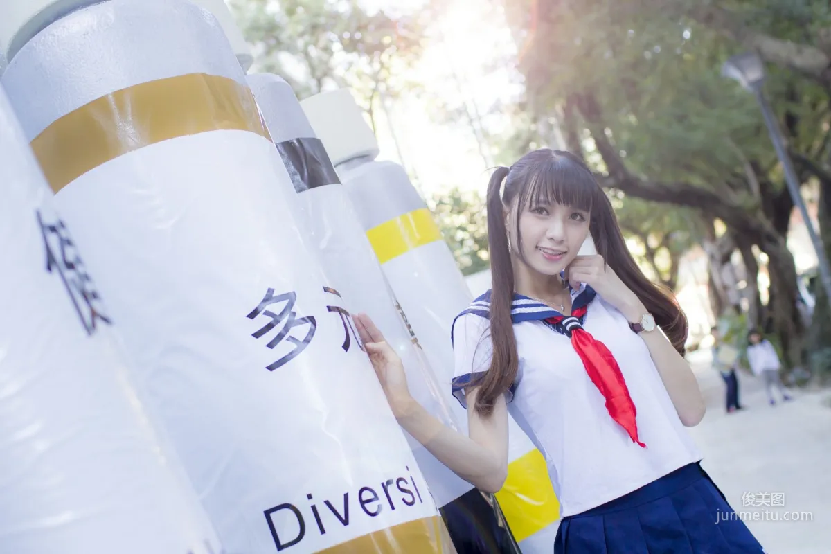 [Taiwan Beauties] Cai Yixin, Chiang Kai-shek Memorial Hall + Fujin Street Fashion Outdoor Shoot Photo Set photo 29