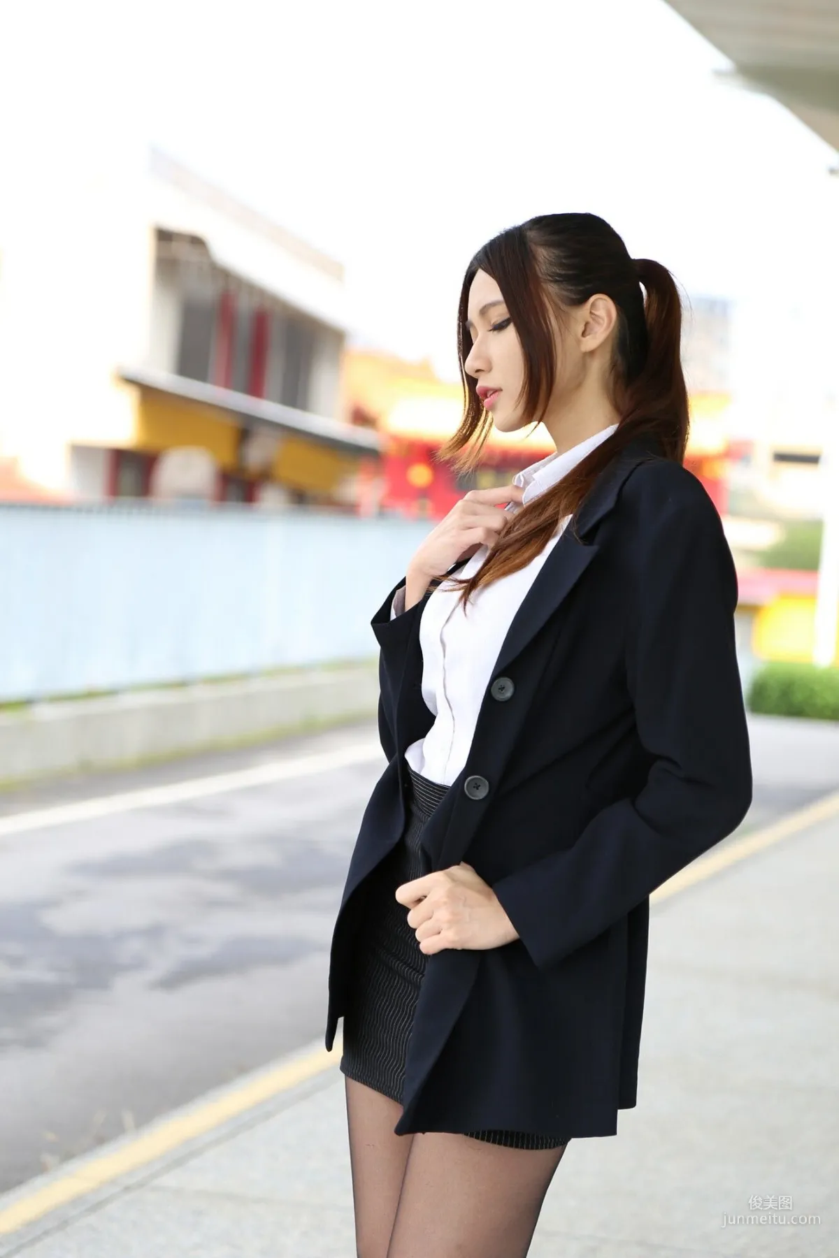 [台灣嫩模] 蔡譯心Candice - 街拍黑絲OL 寫真集 95