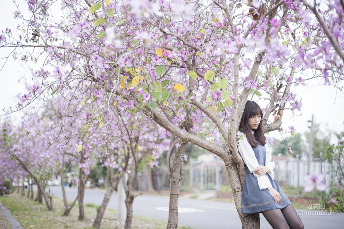 [Taiwan Beauties] Lijia Peng (Lady Yiyi), Black Stockings Under the Cherry Blossoms Photo Set photo 4