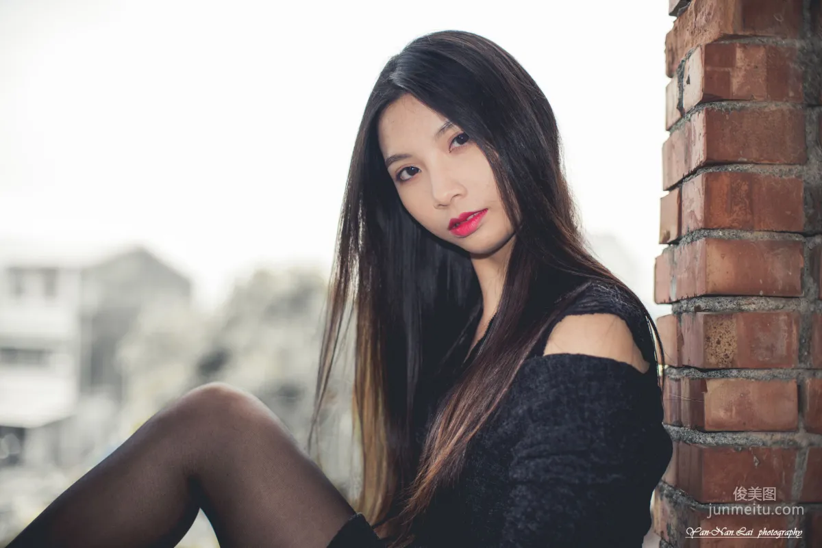 [Taiwan Beauties] Jenny, Black Stockings Outdoor Shoot Photo Set photo 27
