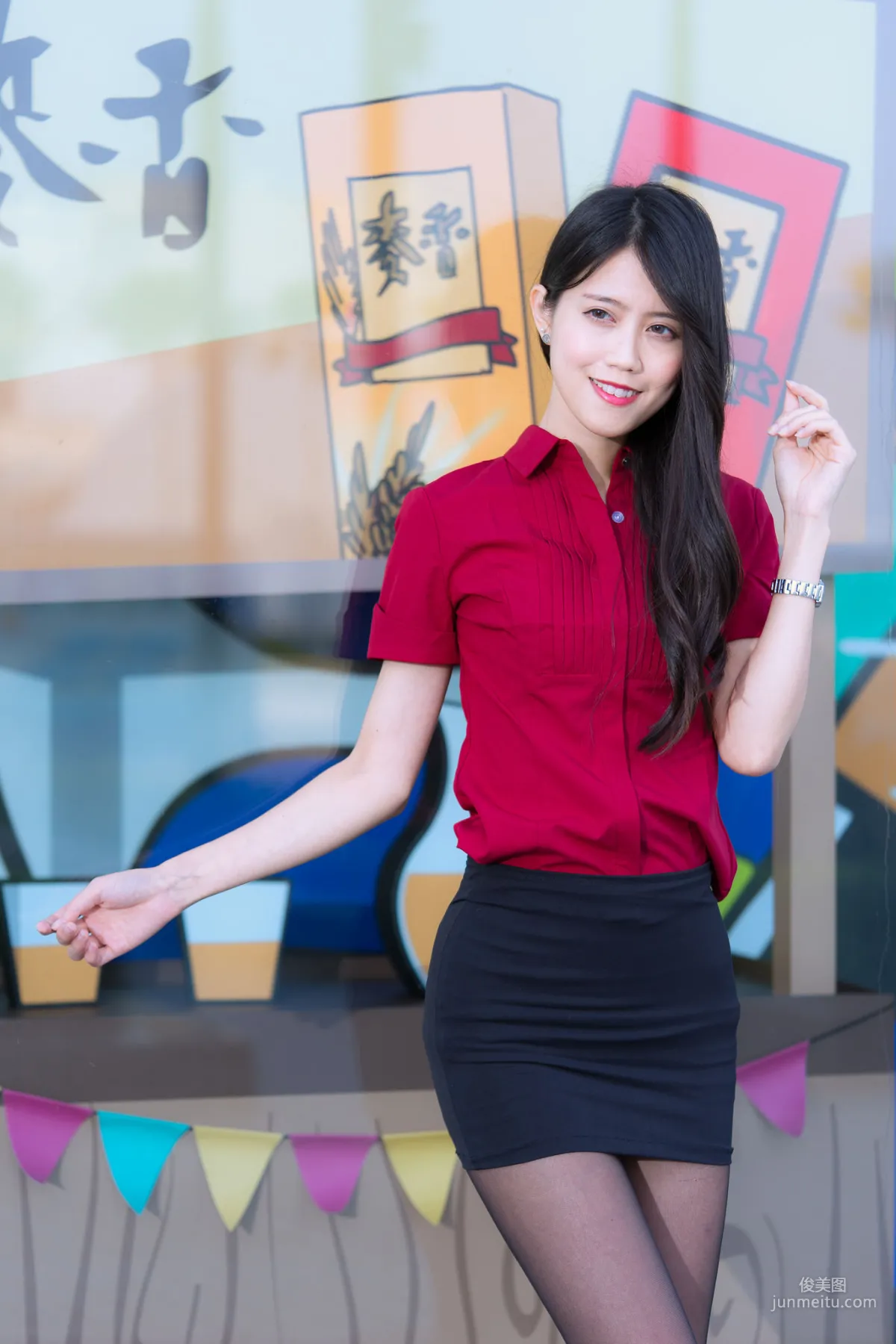[Taiwan Beauties] Baoer Candy Dream Mall Black Stockings Street Snap Photo Set photo 40
