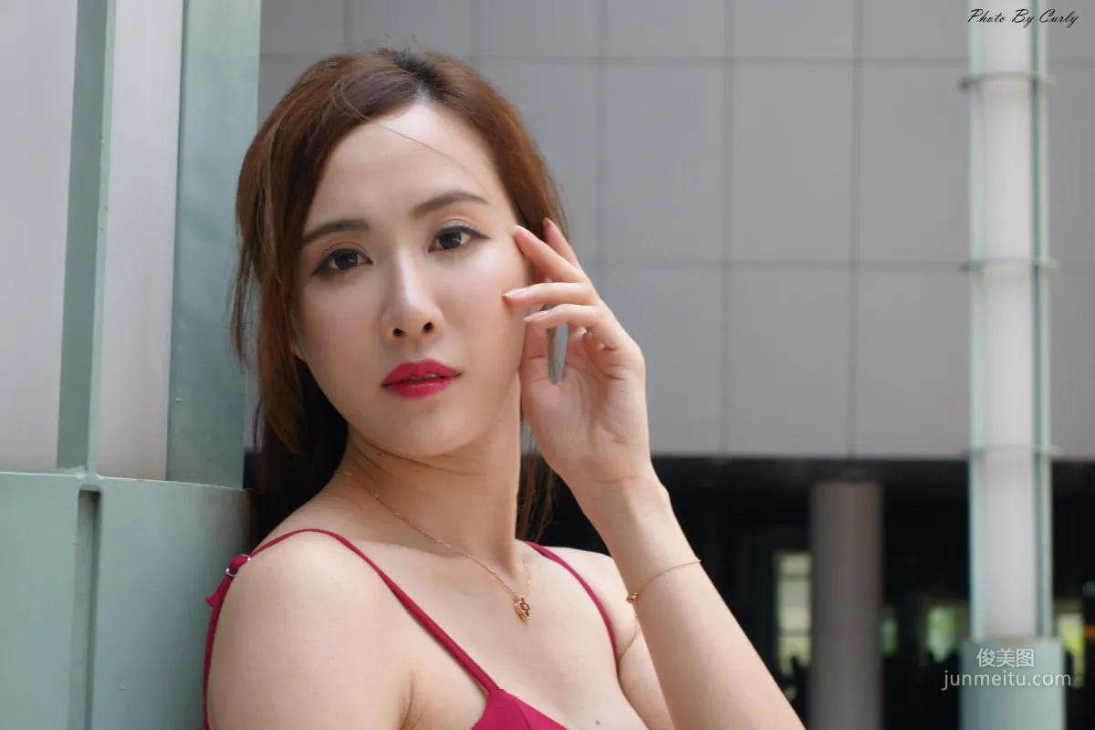 [Taiwan Beauties] Dora Zeng Yanxi, Kaohsiung Arena: Red Halter Bodycon Dress Photo Set photo 27