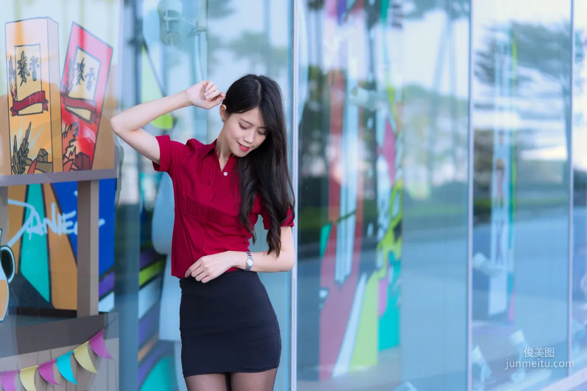 [Taiwan Beauties] Baoer Candy Dream Mall Black Stockings Street Snap Photo Set photo 49