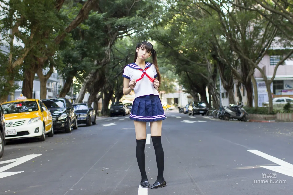 [Taiwan Beauties] Cai Yixin, Chiang Kai-shek Memorial Hall + Fujin Street Fashion Outdoor Shoot Photo Set photo 35