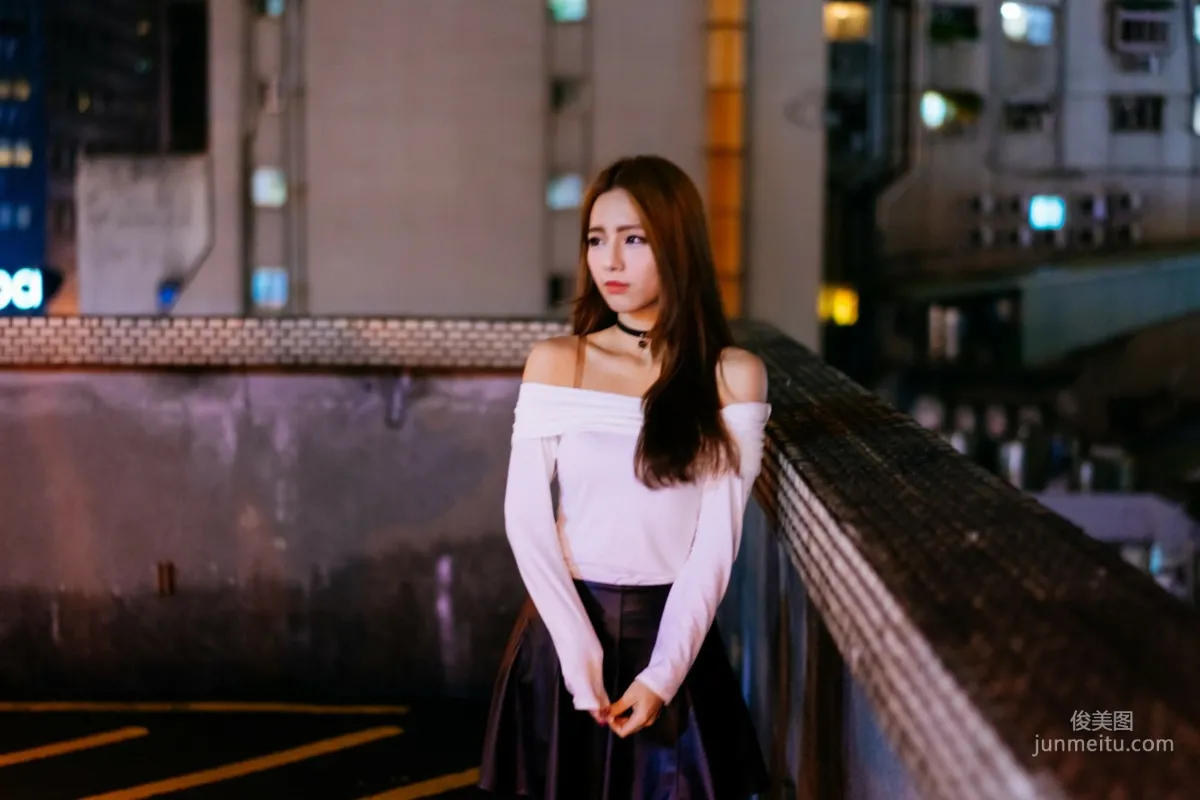 [Taiwan Beauties] Dora Zhou Yingxin Street Snap Long Boots Black Stockings Leather Skirt Photo Set photo 54