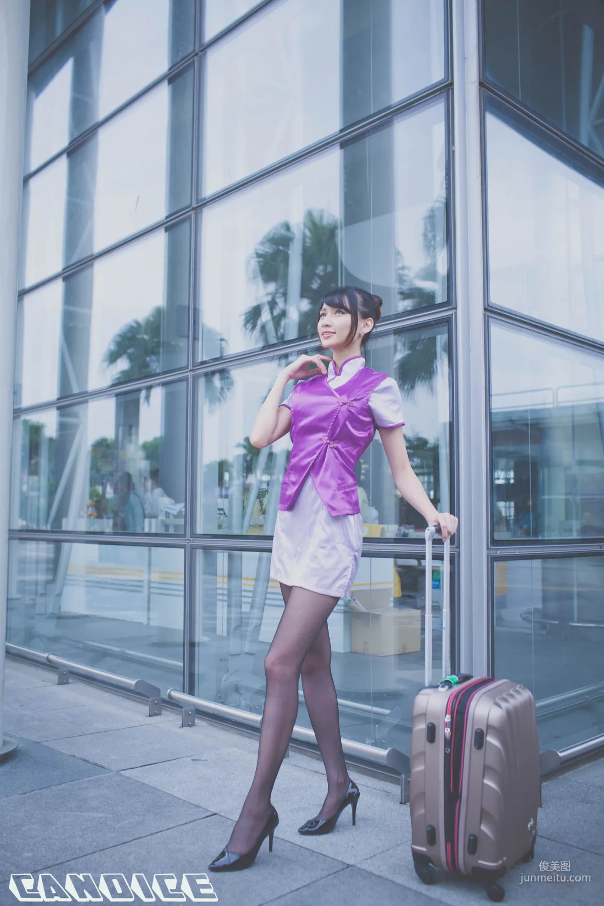 [台灣正妹] 蔡譯心Candice《空姐黑絲街拍》 寫真集 2