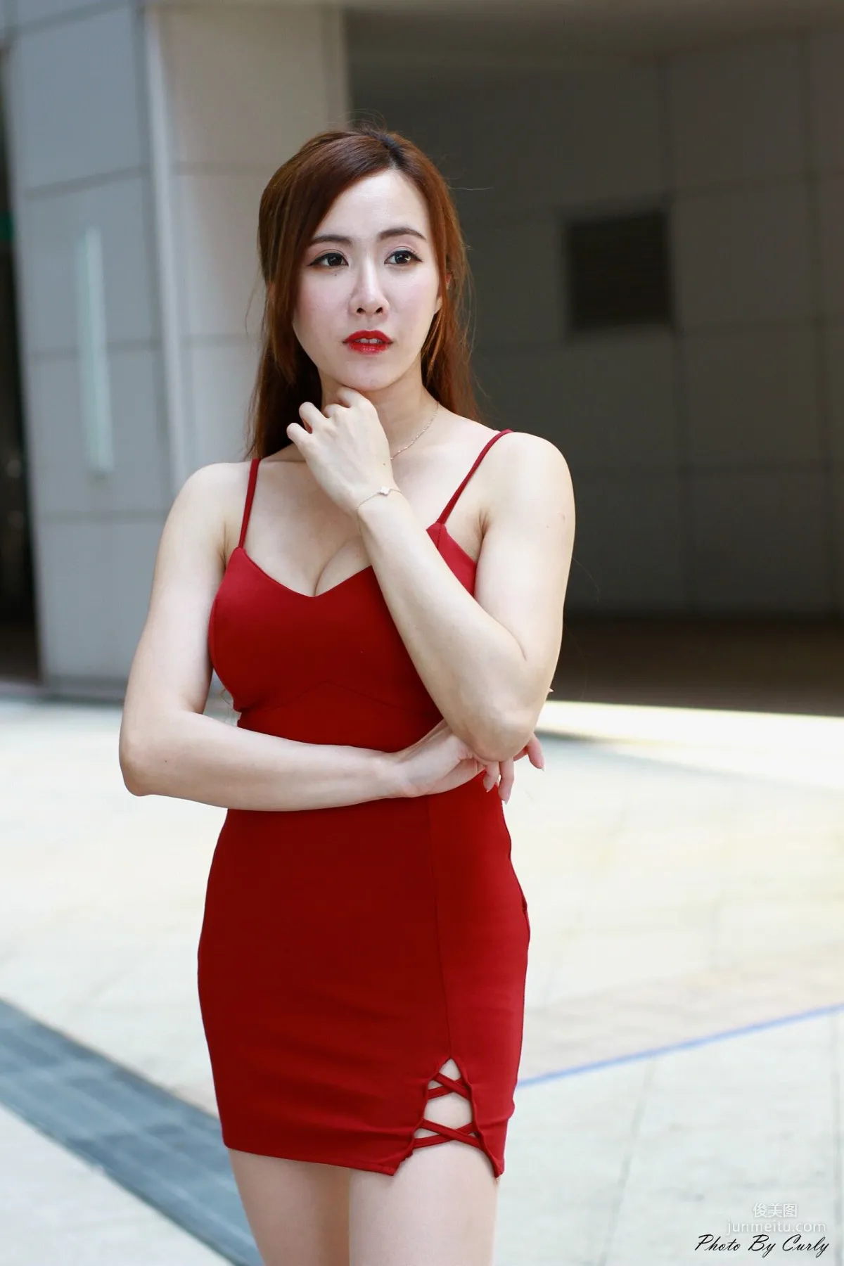 [Taiwan Beauties] Dora Zeng Yanxi, Kaohsiung Arena: Red Halter Bodycon Dress Photo Set photo 33