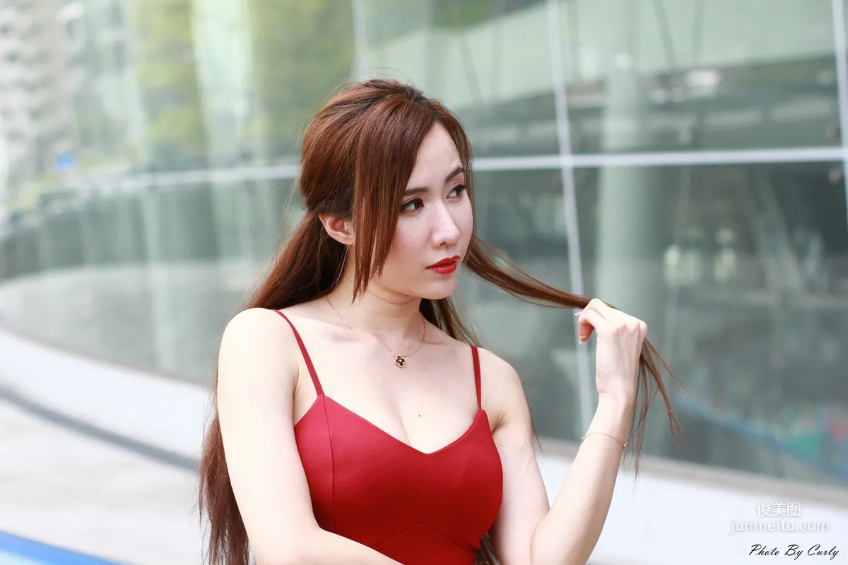 [Taiwan Beauties] Dora Zeng Yanxi, Kaohsiung Arena: Red Halter Bodycon Dress Photo Set photo 67