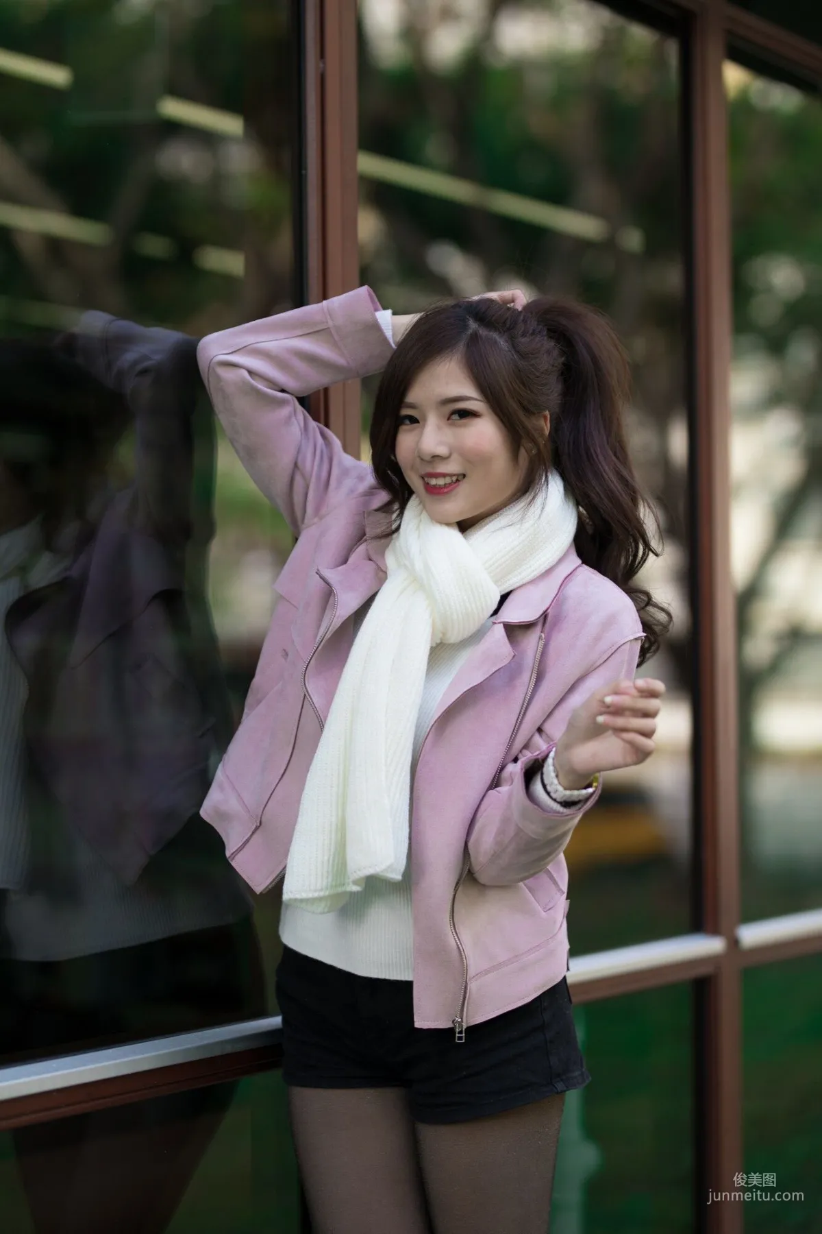 [Taiwan Beauties] Chubby Fang - 3 Outfits Black Stockings Street Snap Photo Set photo 25