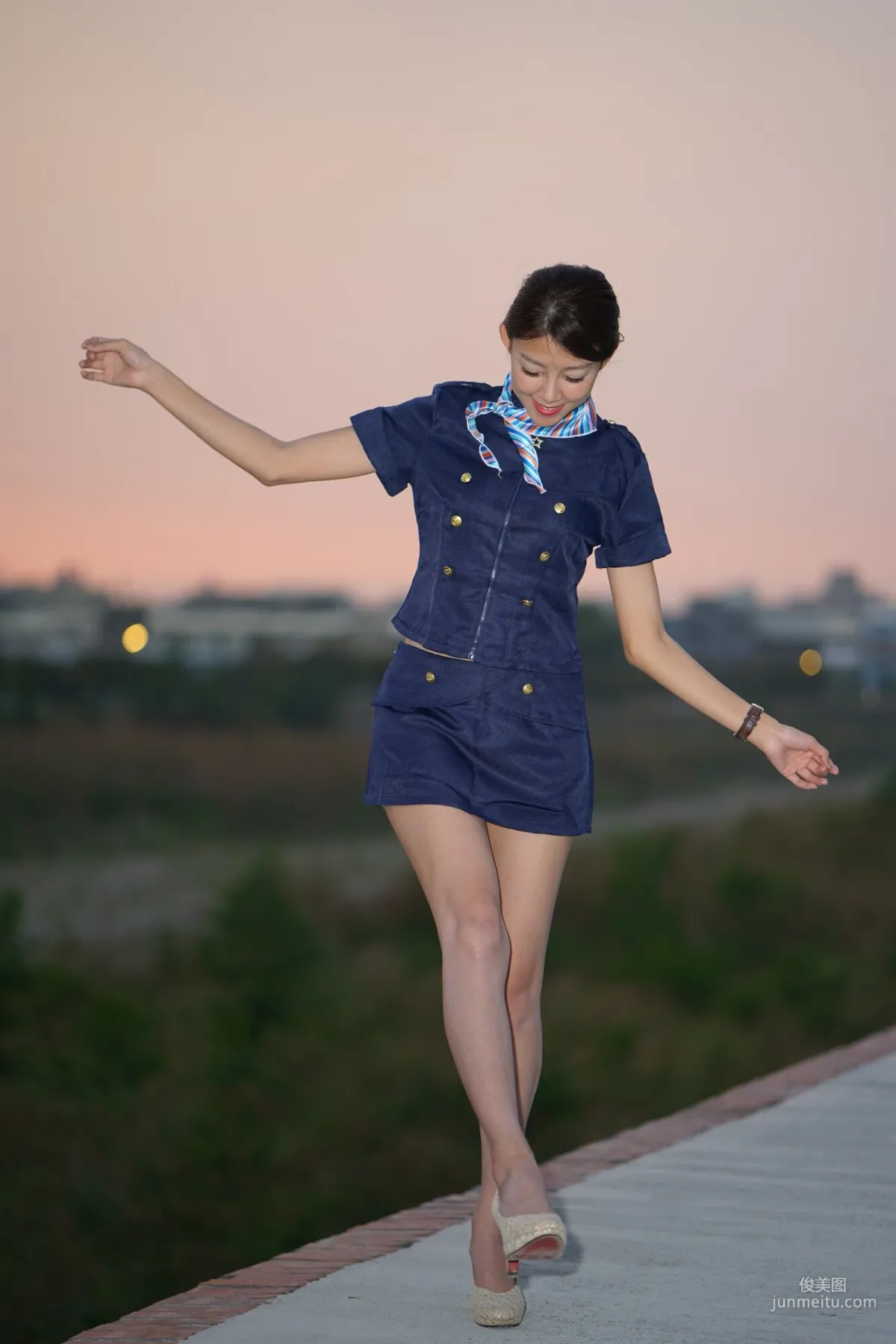 [Taiwan Beauties] Jian Jiaying (Xiao Zi), Guangfu New Village, Dress and Flight Attendant Outfit Photo Set photo 31