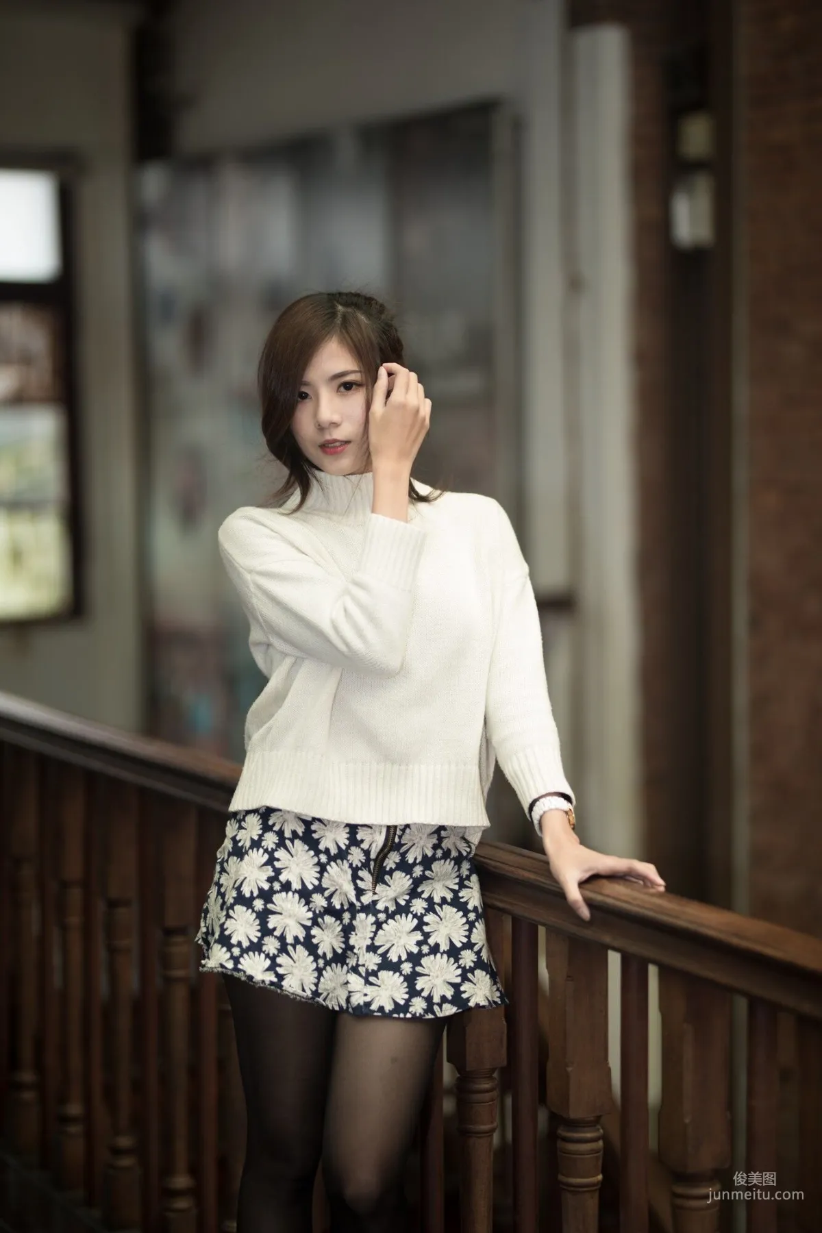 [Taiwan Beauties] Chubby Fang - 3 Outfits Black Stockings Street Snap Photo Set photo 50