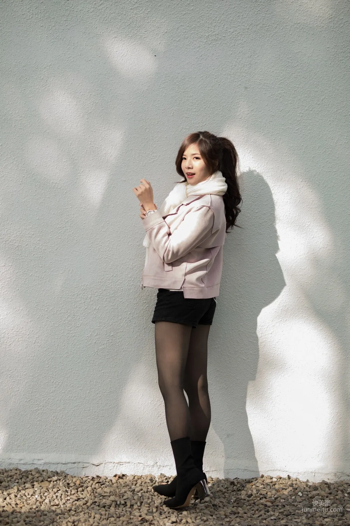 [Taiwan Beauties] Chubby Fang - 3 Outfits Black Stockings Street Snap Photo Set photo 8
