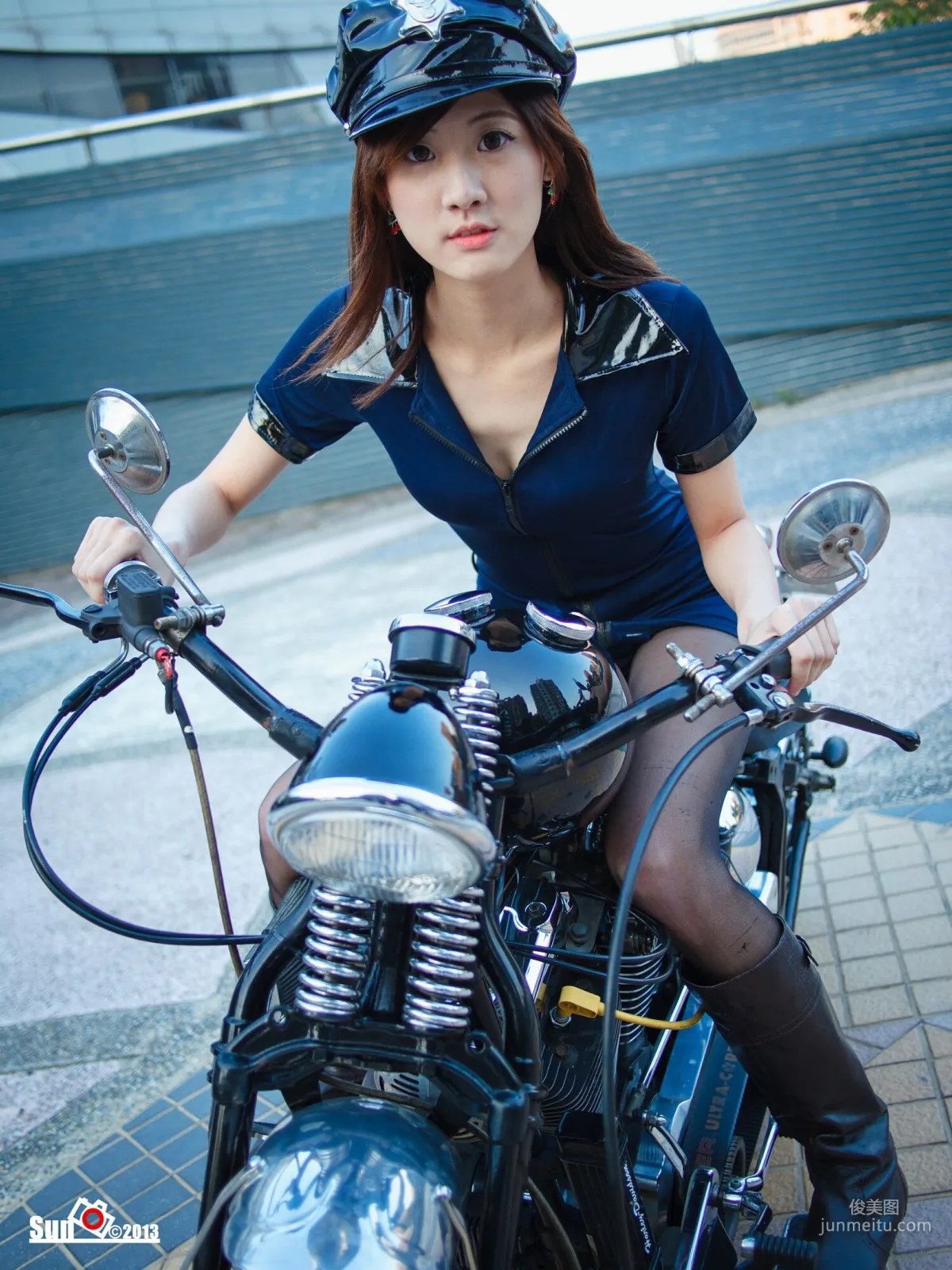 [Taiwan Beauties] Lin Mojing - Harley Policewoman and Flight Attendant Photo Set photo 14