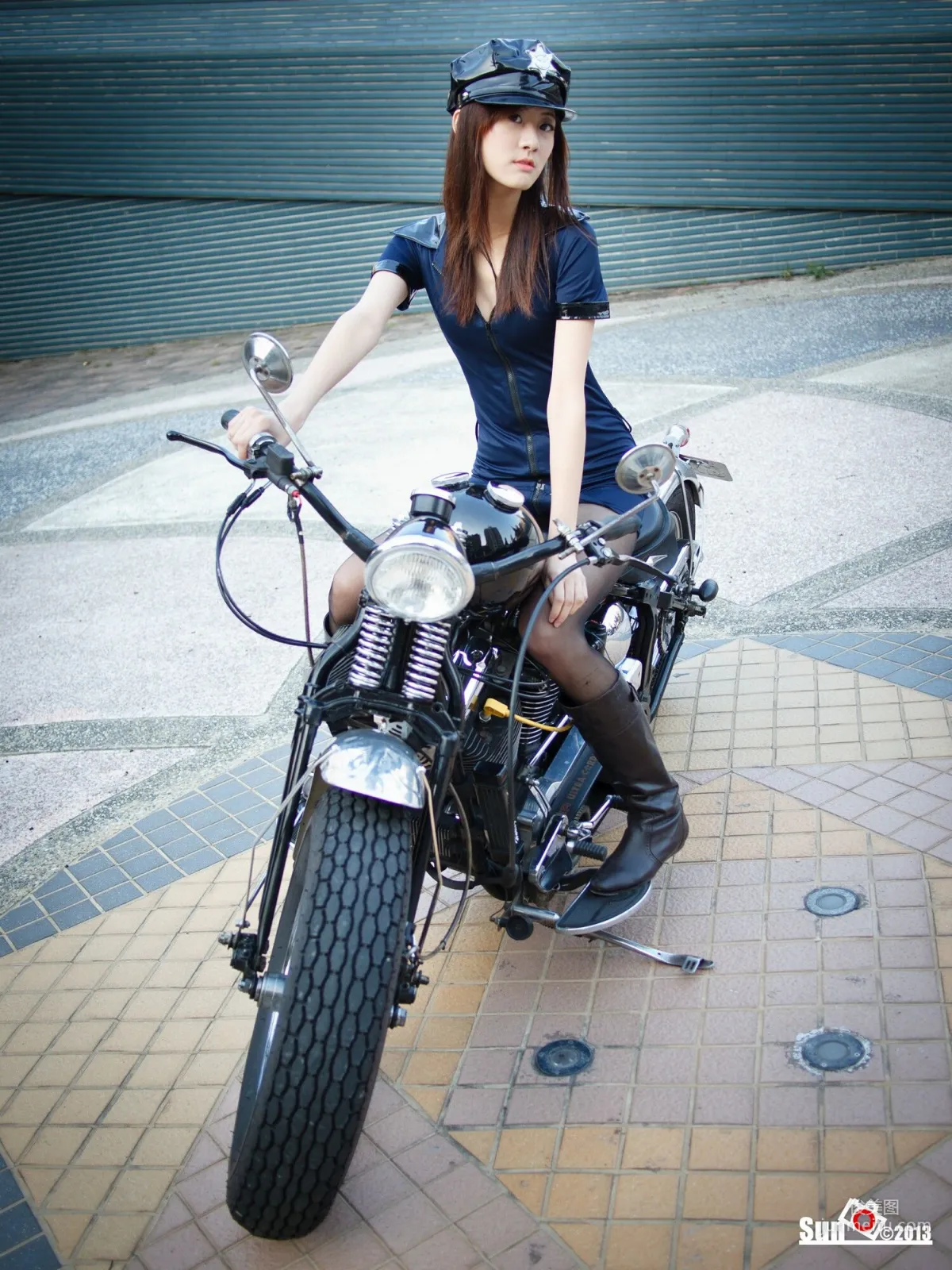 [Taiwan Beauties] Lin Mojing - Harley Policewoman and Flight Attendant Photo Set photo 1