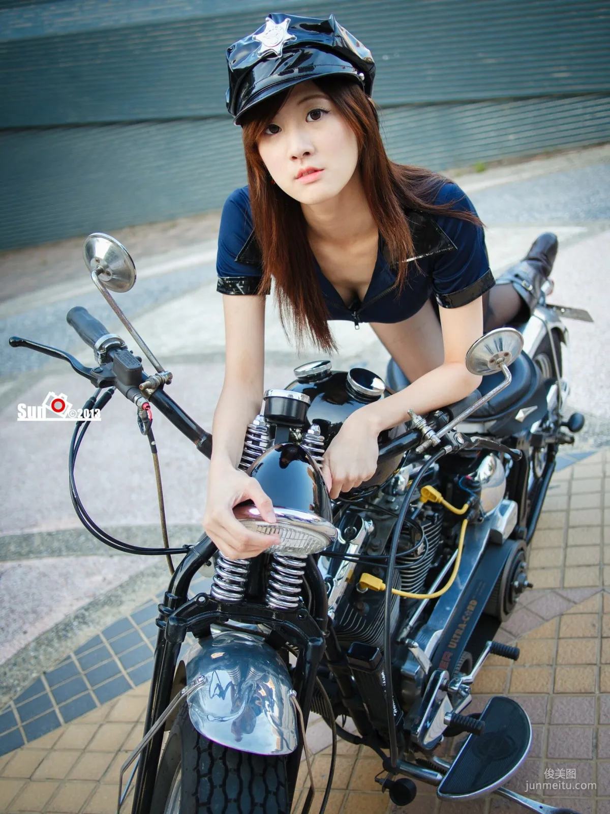 [Taiwan Beauties] Lin Mojing - Harley Policewoman and Flight Attendant Photo Set photo 7