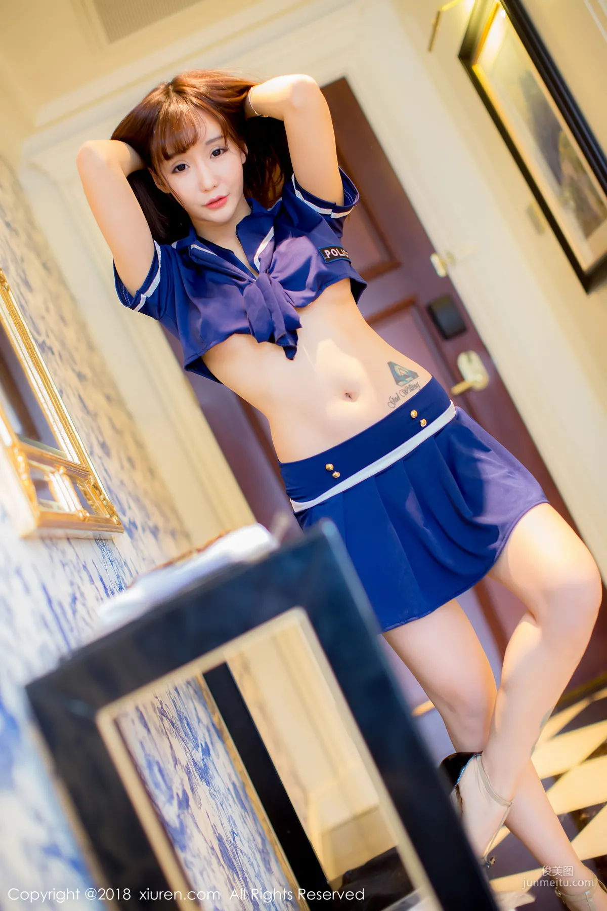 Gu Can, Blue Uniform [XiuRen] No.1005 Photo Set photo 5