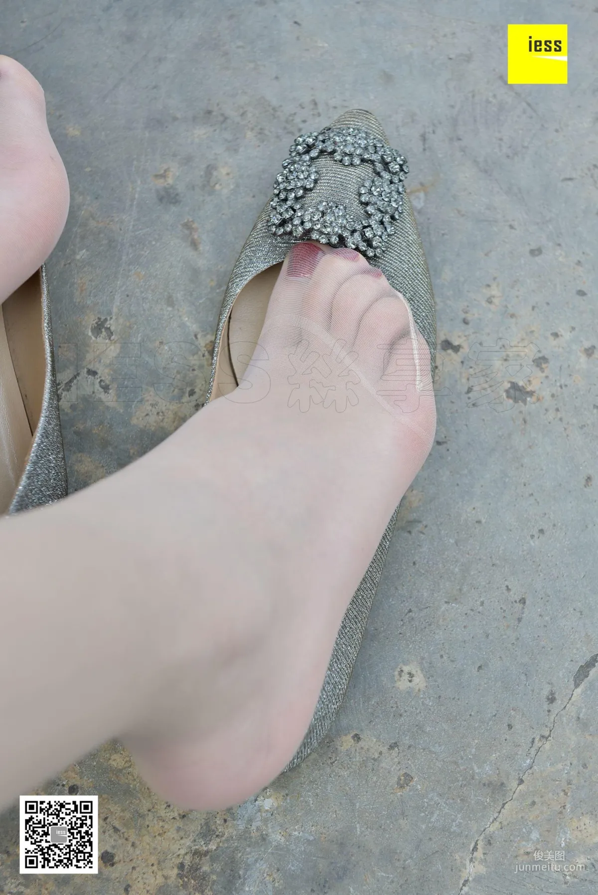 Qi Qi, Silver Flats and Flesh-Colored Stockings [IESS] Silk Enjoyer 258 Photo Set photo 15