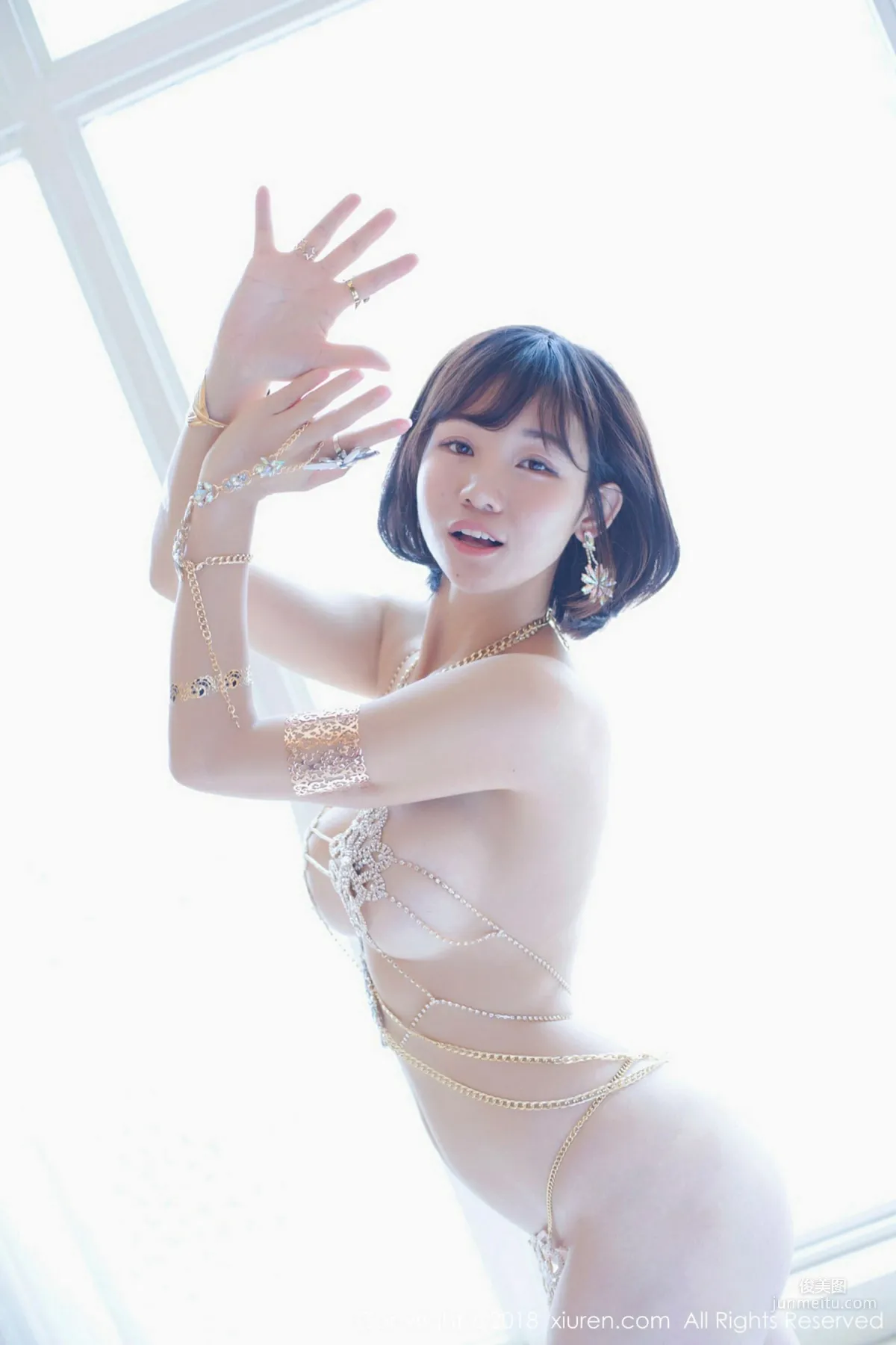 Duo Xiangzi《Diamond Chain Top and Red Lace Corset》 [XiuRen] No.1055 Photo Set photo 26