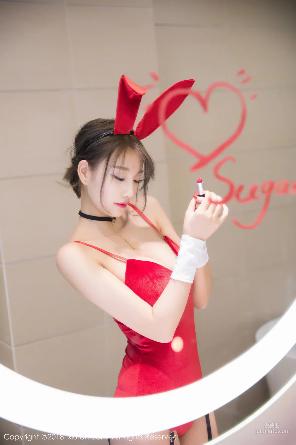 Yang Chenchen Sugar "Black Stockings Bunny Girl + Bathroom Wet Body Series" [XiuRen] No.1033 Photo Set photo 10
