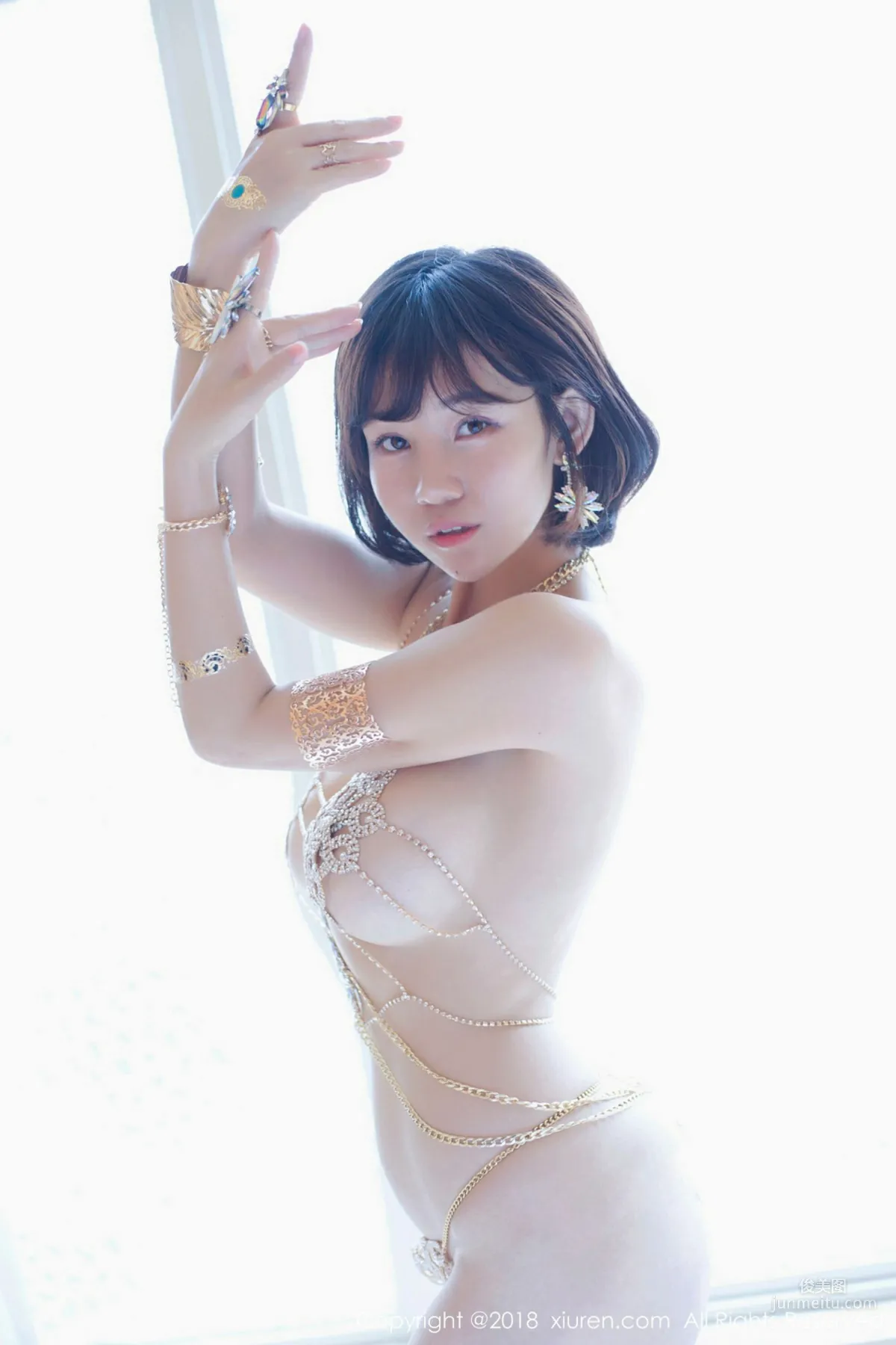 Duo Xiangzi《Diamond Chain Top and Red Lace Corset》 [XiuRen] No.1055 Photo Set photo 25