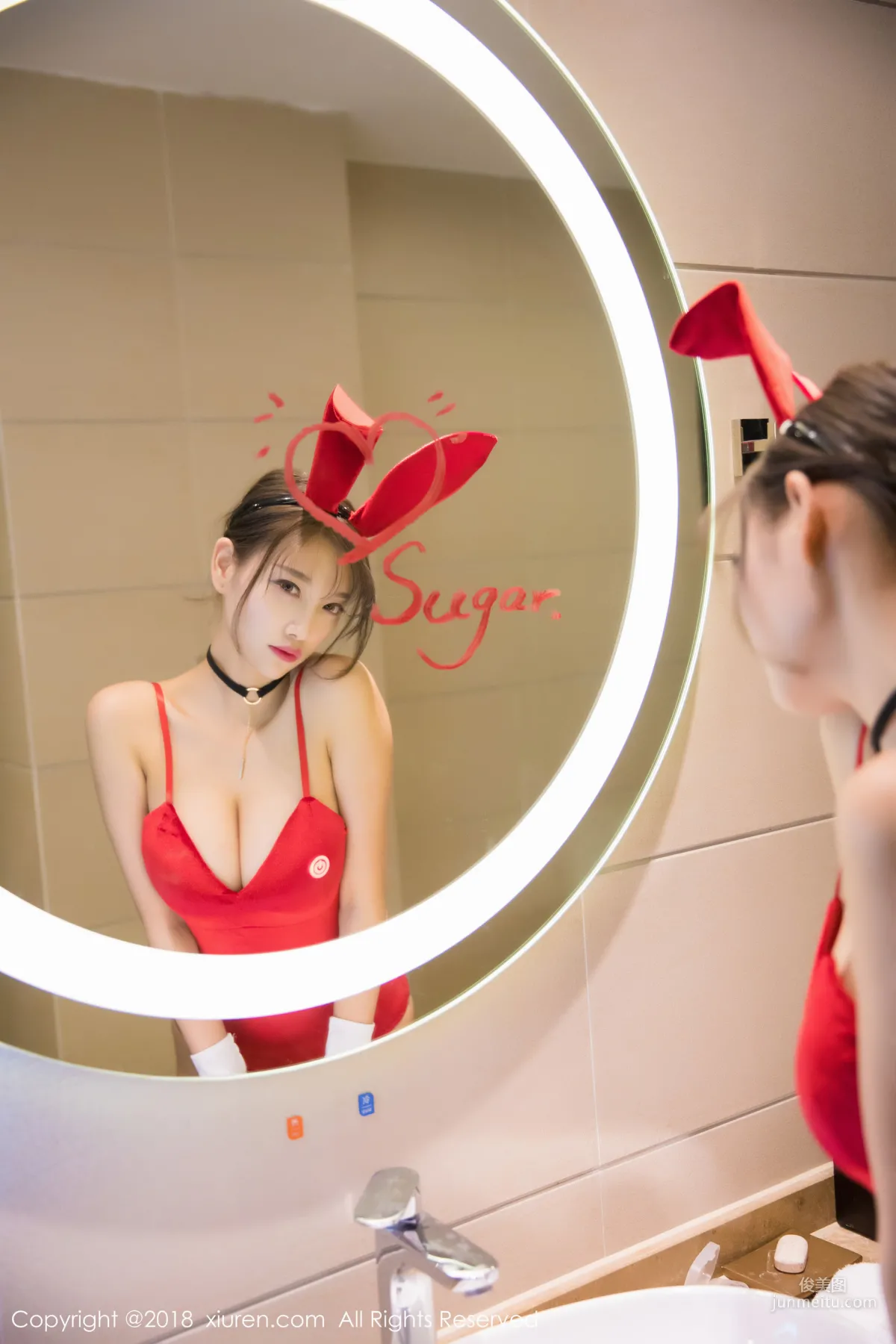 Yang Chenchen Sugar "Black Stockings Bunny Girl + Bathroom Wet Body Series" [XiuRen] No.1033 Photo Set photo 13