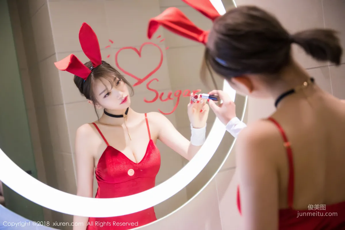 Yang Chenchen Sugar "Black Stockings Bunny Girl + Bathroom Wet Body Series" [XiuRen] No.1033 Photo Set photo 7