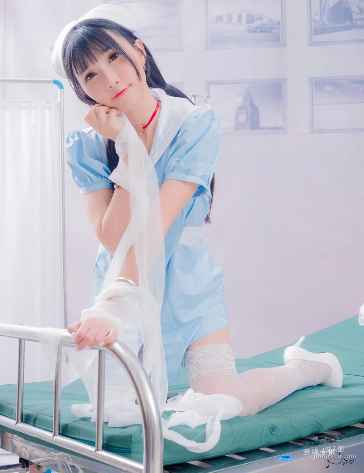 [台湾正妹] 喬喬兒《粉蓝護士風》 写真集8
