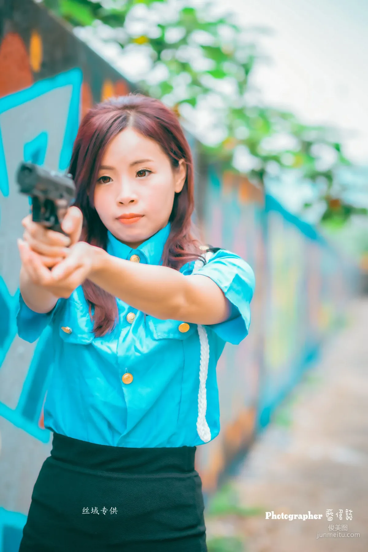 [Taiwan Beauties] Lai Xiaojing Under Zhongzhang Bridge (Female Police Officer Black Stockings) Photo Set photo 4