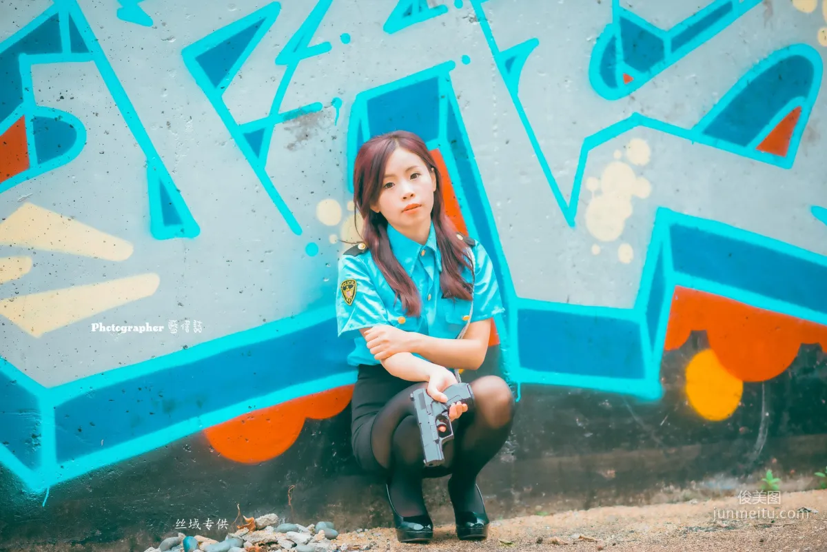 [Taiwan Beauties] Lai Xiaojing Under Zhongzhang Bridge (Female Police Officer Black Stockings) Photo Set photo 8