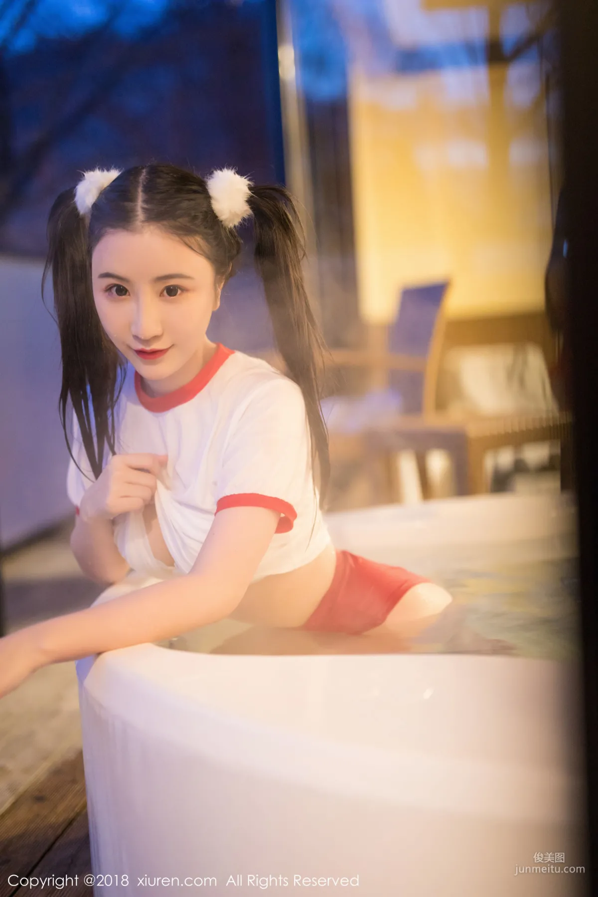 Fei Yueying Cherry Twin Tails Wet Body Temptation [XiuRen] No.1064 Photo Set photo 41