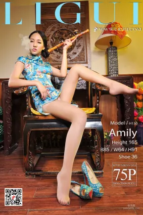 足模Amily《藍旗袍玉足》 [麗櫃Ligui] 美腿絲足寫真集