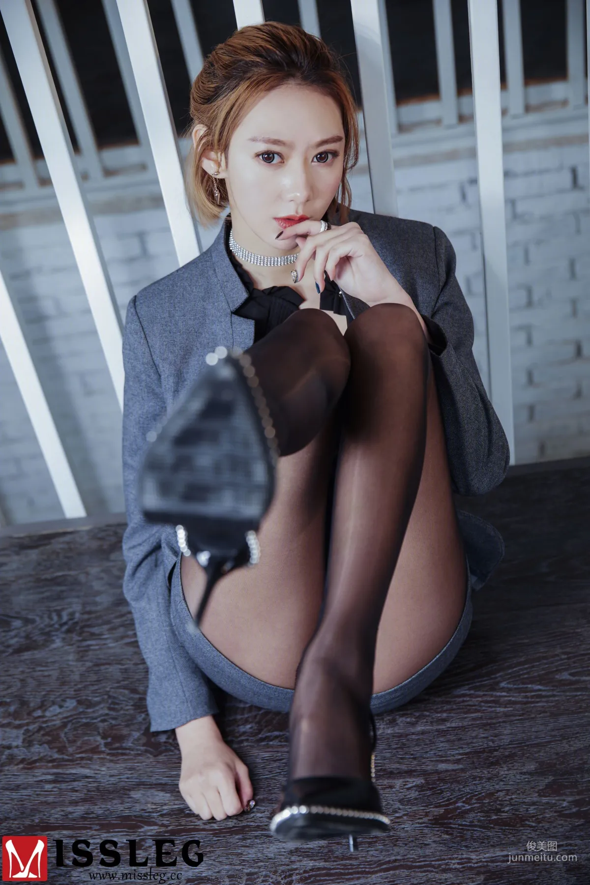 Fu Yixuan, Black Stockings Office [MissLeg] V014 Photo Set photo 8