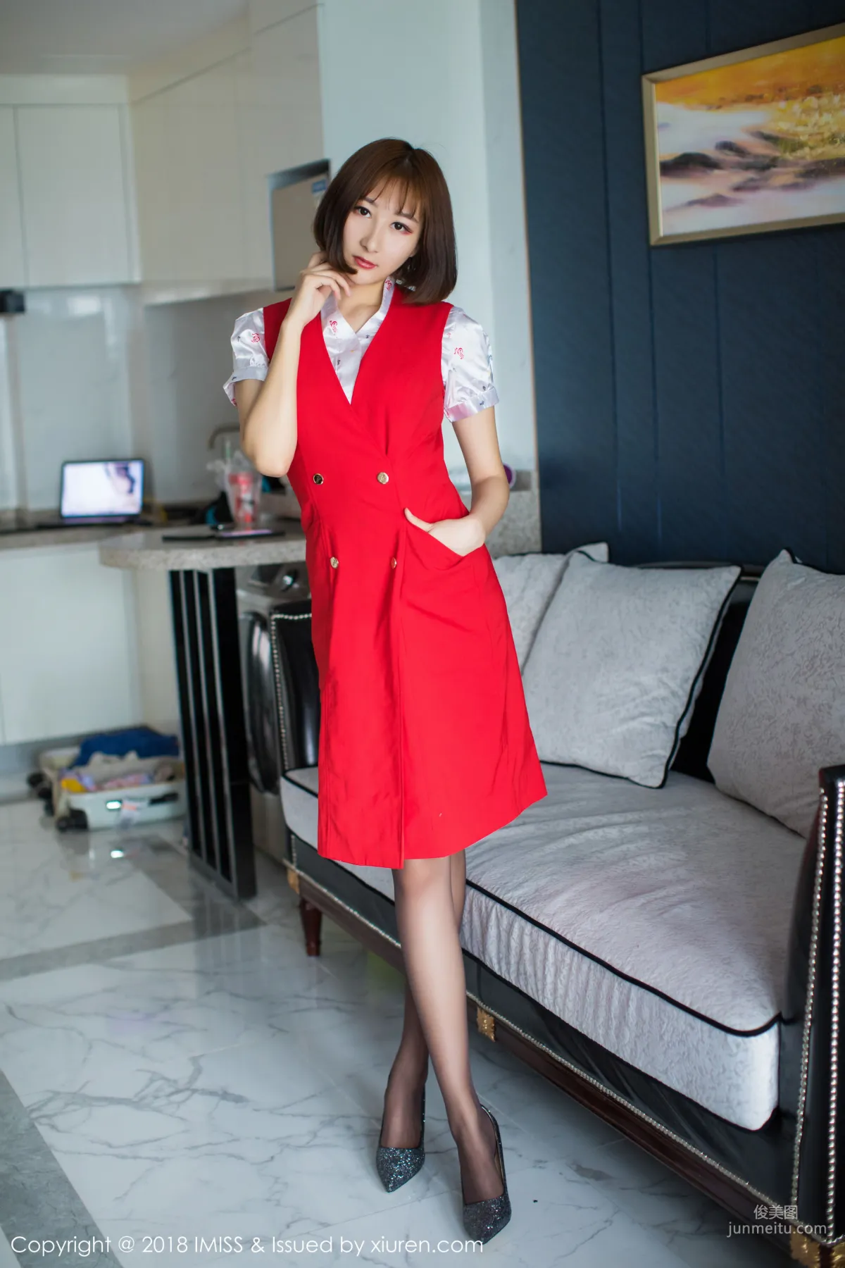 Jiuwei Ivy, Flight Attendant Uniform Stockings Legs Seduction [IMISS] Vol.276 Photo Set photo 4
