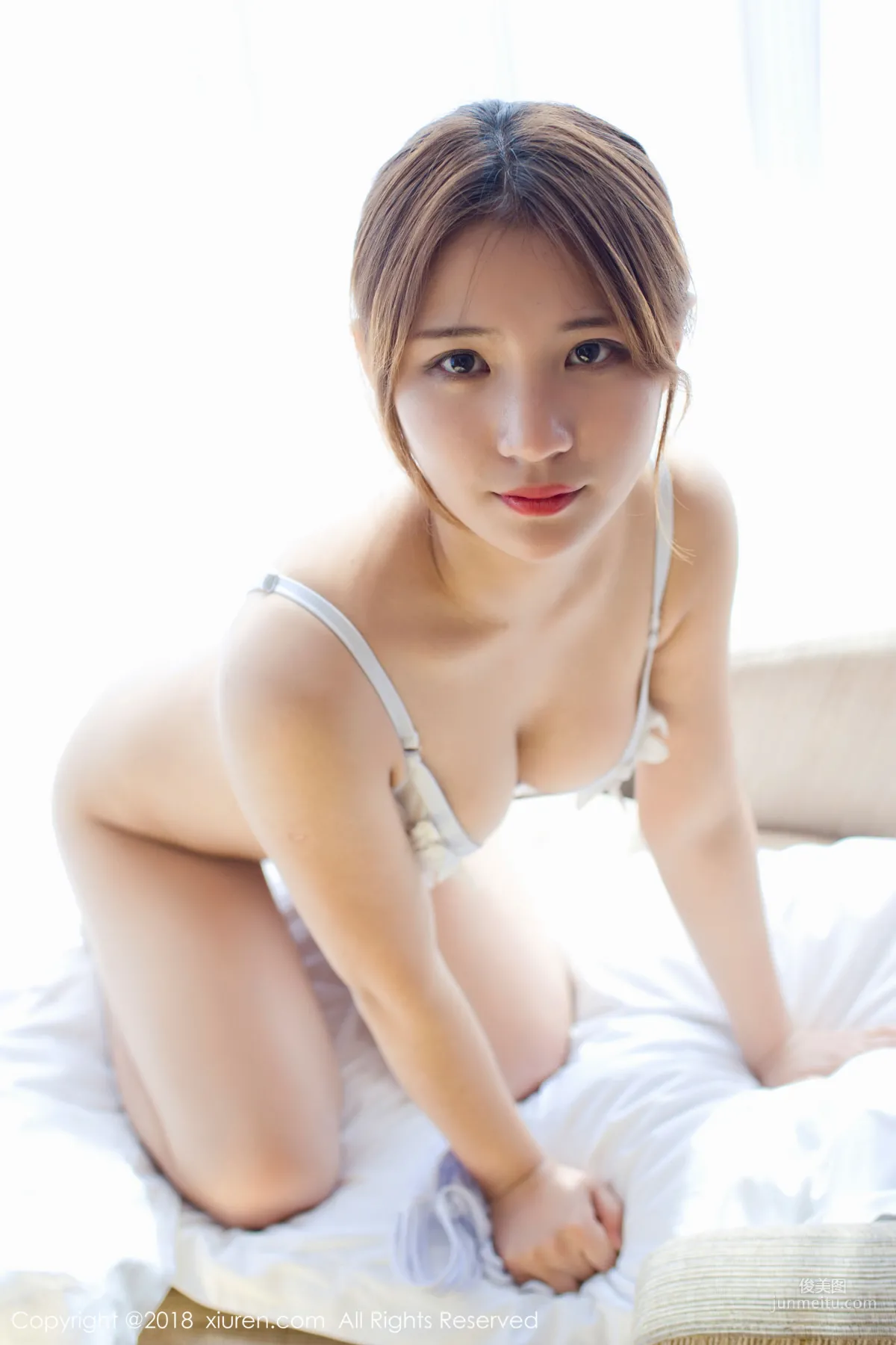 Jiujiu Aimee, White Lingerie + Black Low-Cut Bikini [XiuRen] No.1116 Photo Set photo 39
