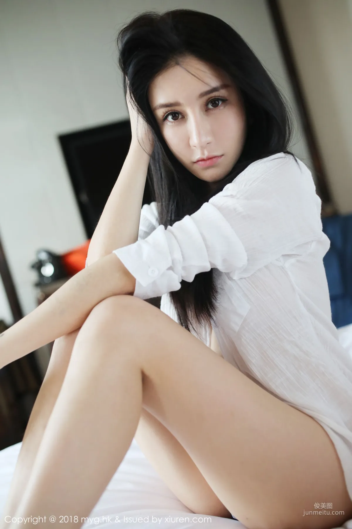 Li Qixi Shirt, Lace and Changing Alluring Poses [MyGirl] Vol.319 Photo Set photo 40